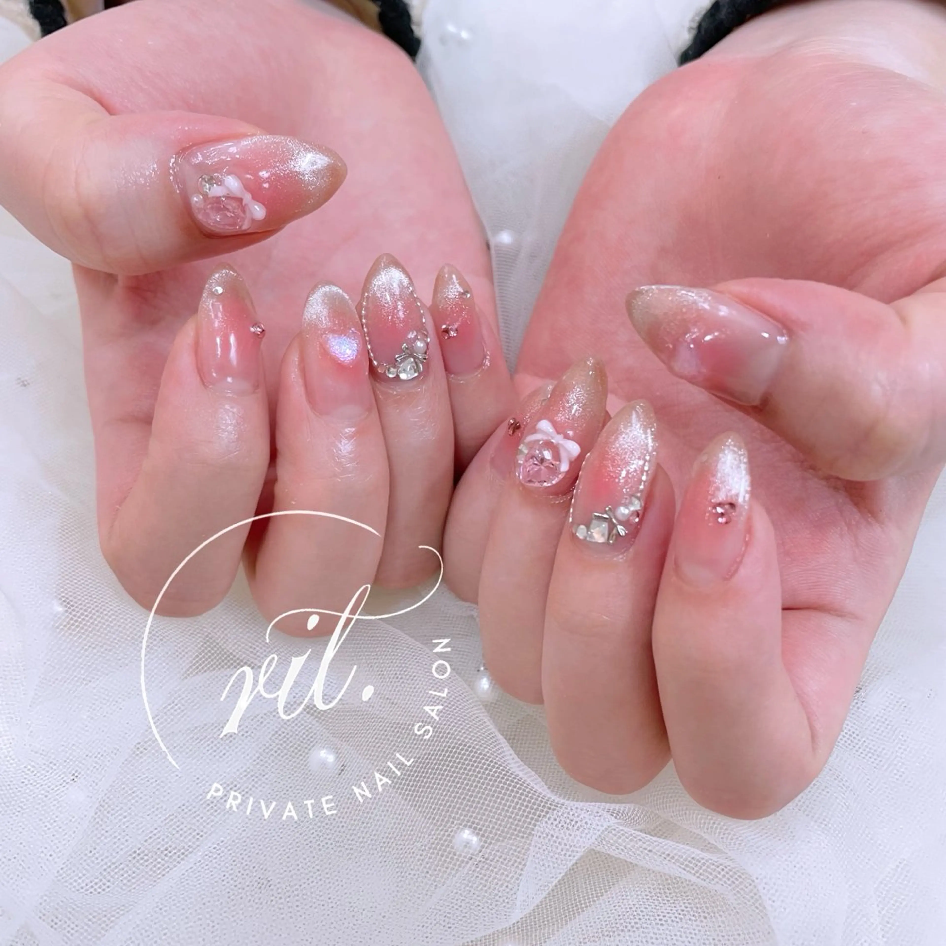 ネイル チークネイル 韓国ネイル ワンホンネイル ハンドネイル rit. _リットのネイルデザイン