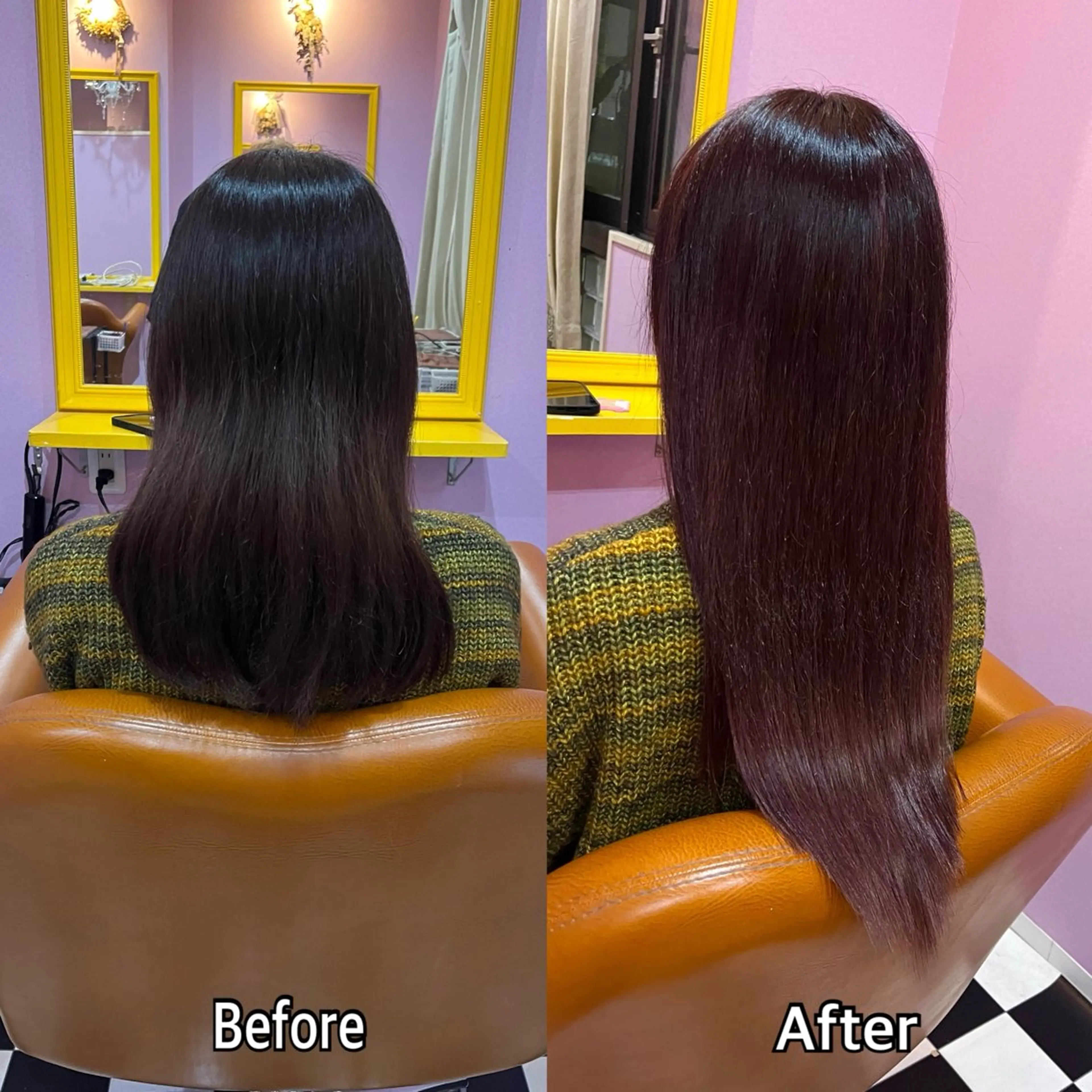 ロング シール＋ちび編み込み エクステ梅田🐨のヘアスタイル