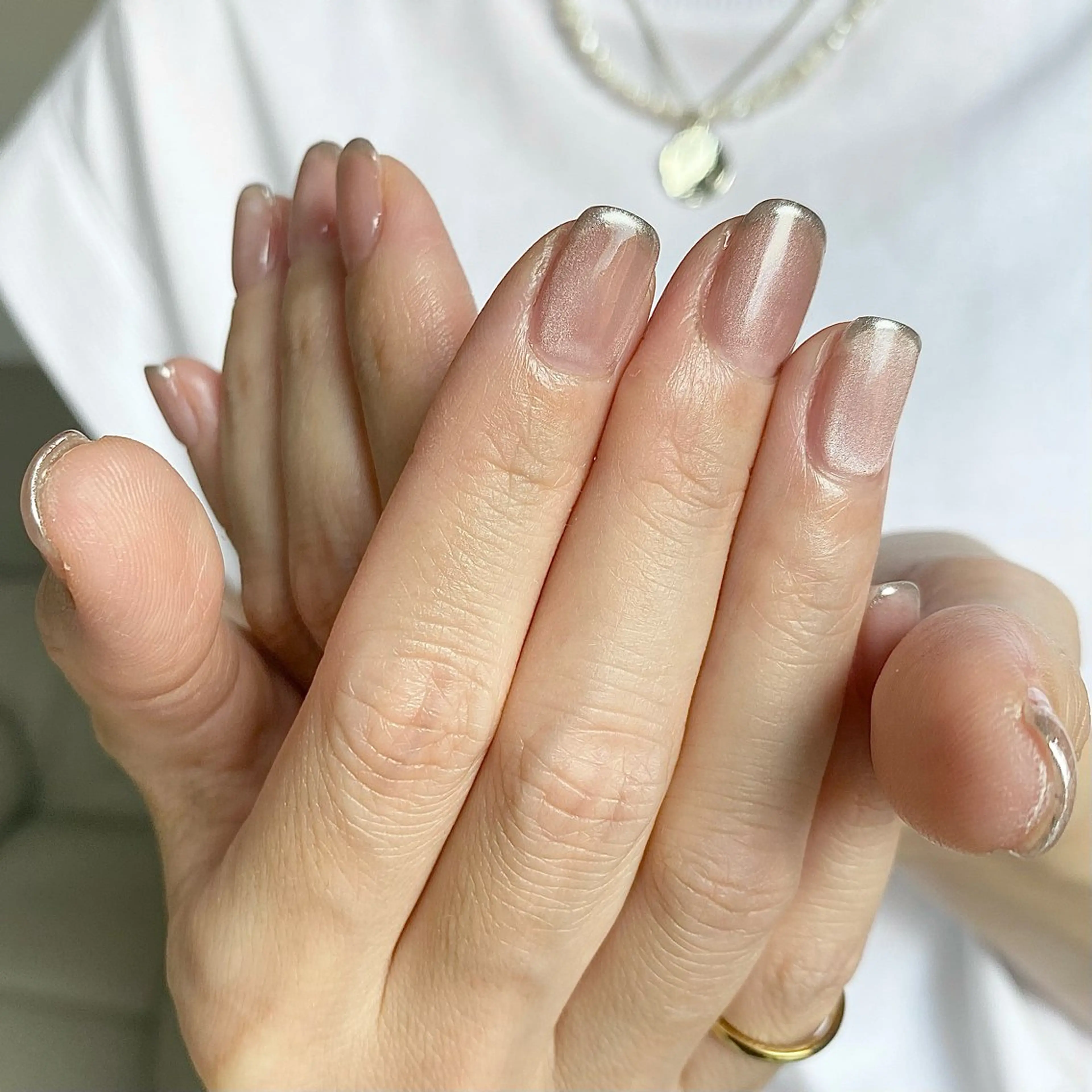 ネイル フレンチネイル マグネットネイル ミラーネイル nook megumiのネイルデザイン