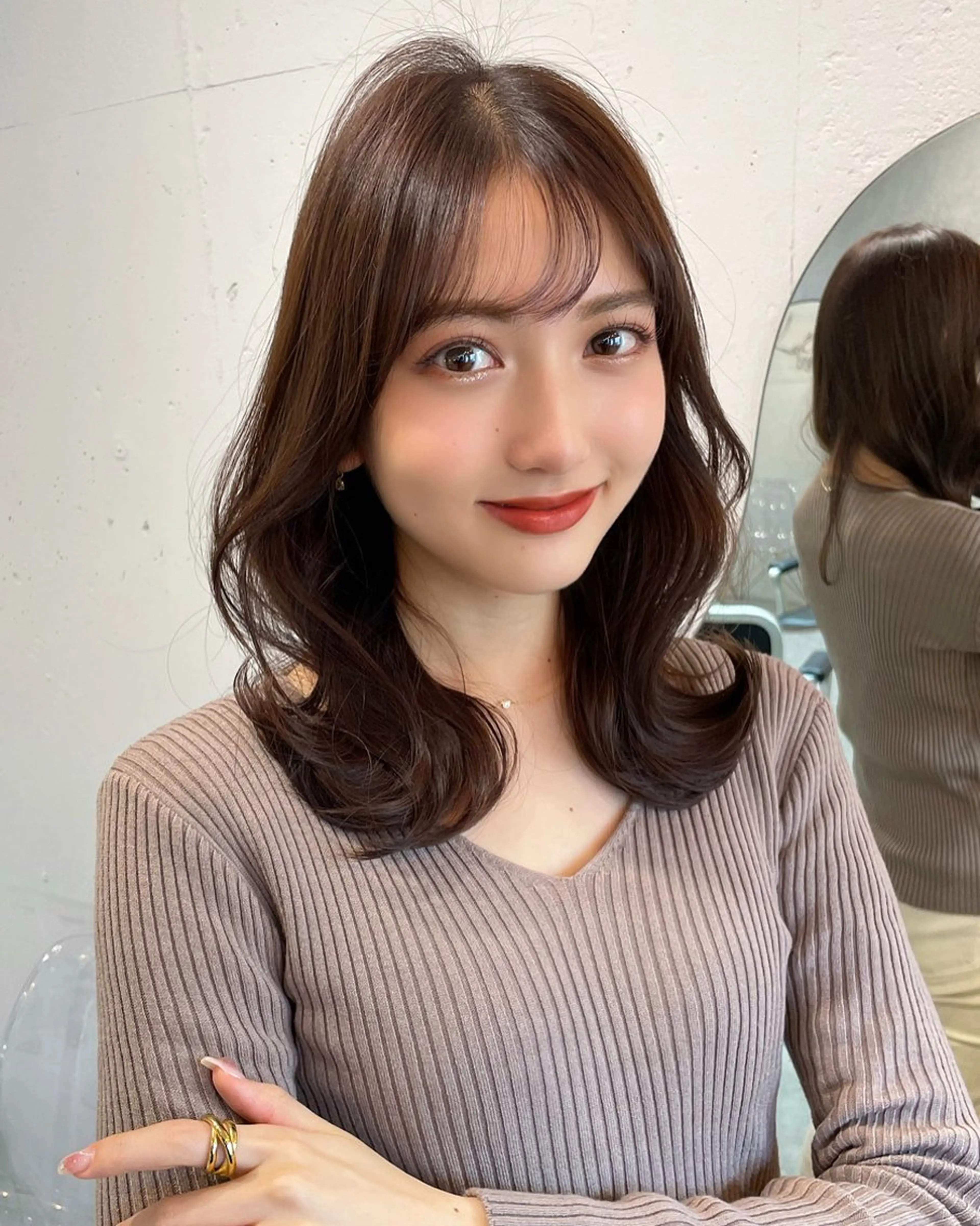 ミディアム カラー カット ヘアカラー トリートメント 韓国ヘア🤍顔周り/ 髪質改善✨/林遼一郎のヘアスタイル