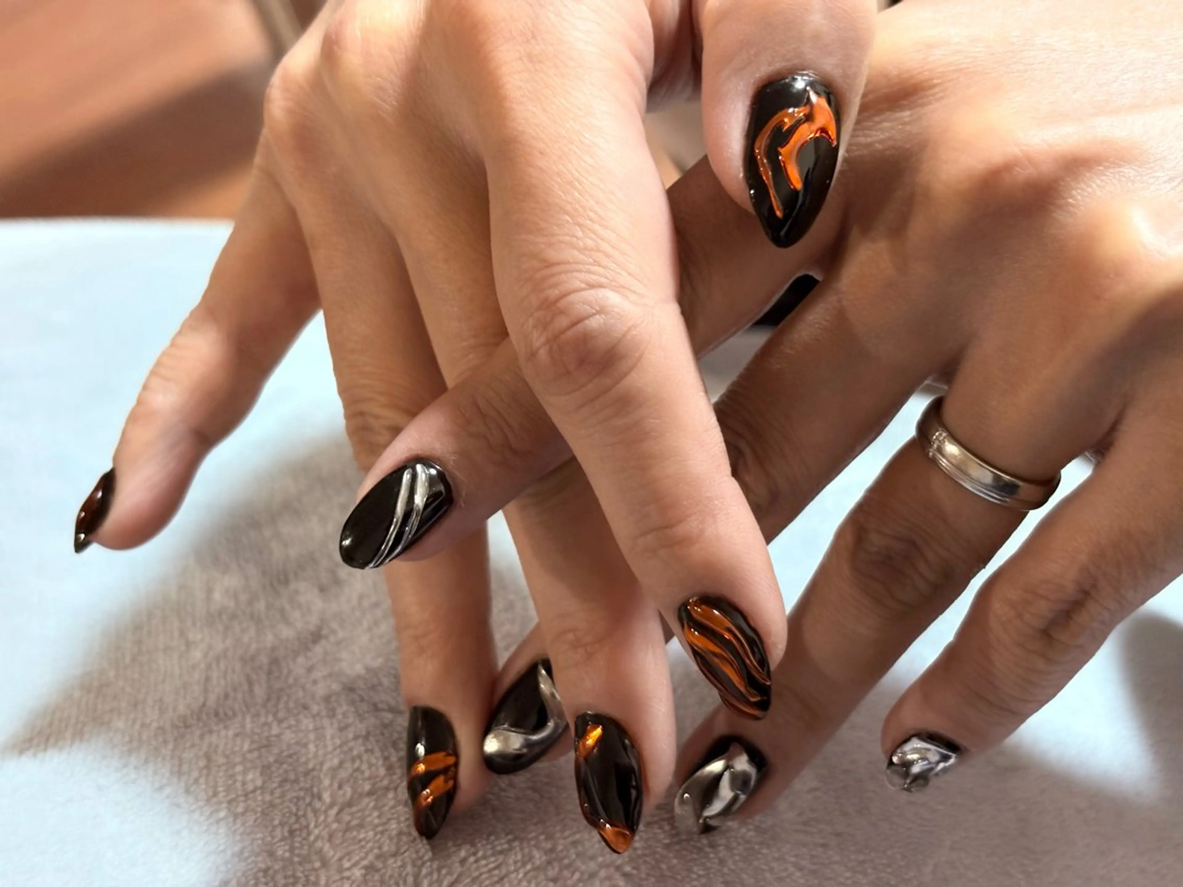 ネイル マグネットネイル ミラーネイル 自宅サロン mArsのネイルデザイン