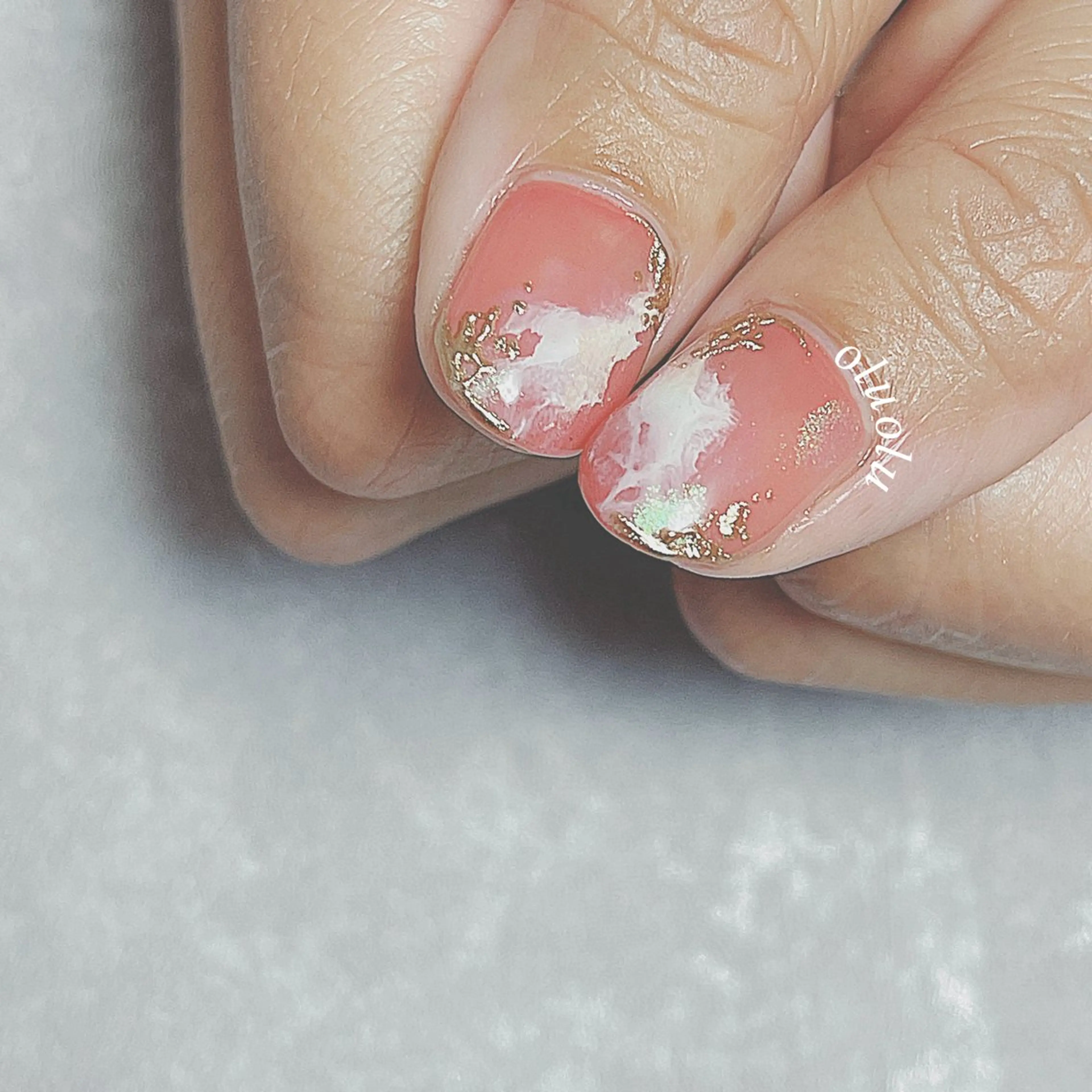 ネイル アートネイル フットネイル ミラーネイル ニュアンスネイル ショートネイル ハンドネイル 大村 紬華のネイルデザイン