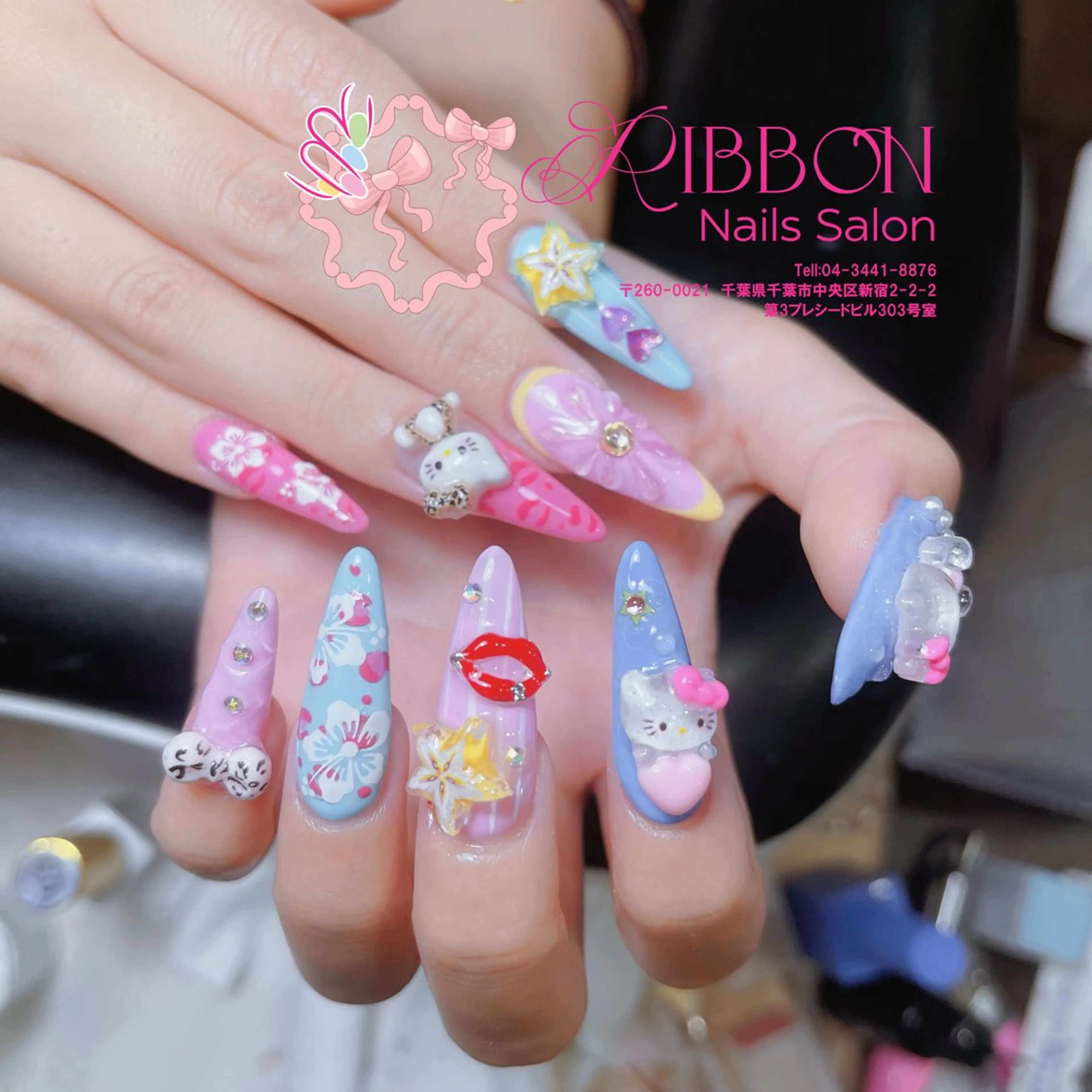 ネイル フラワーネイル リボン Ribbonnail salonのネイルデザイン