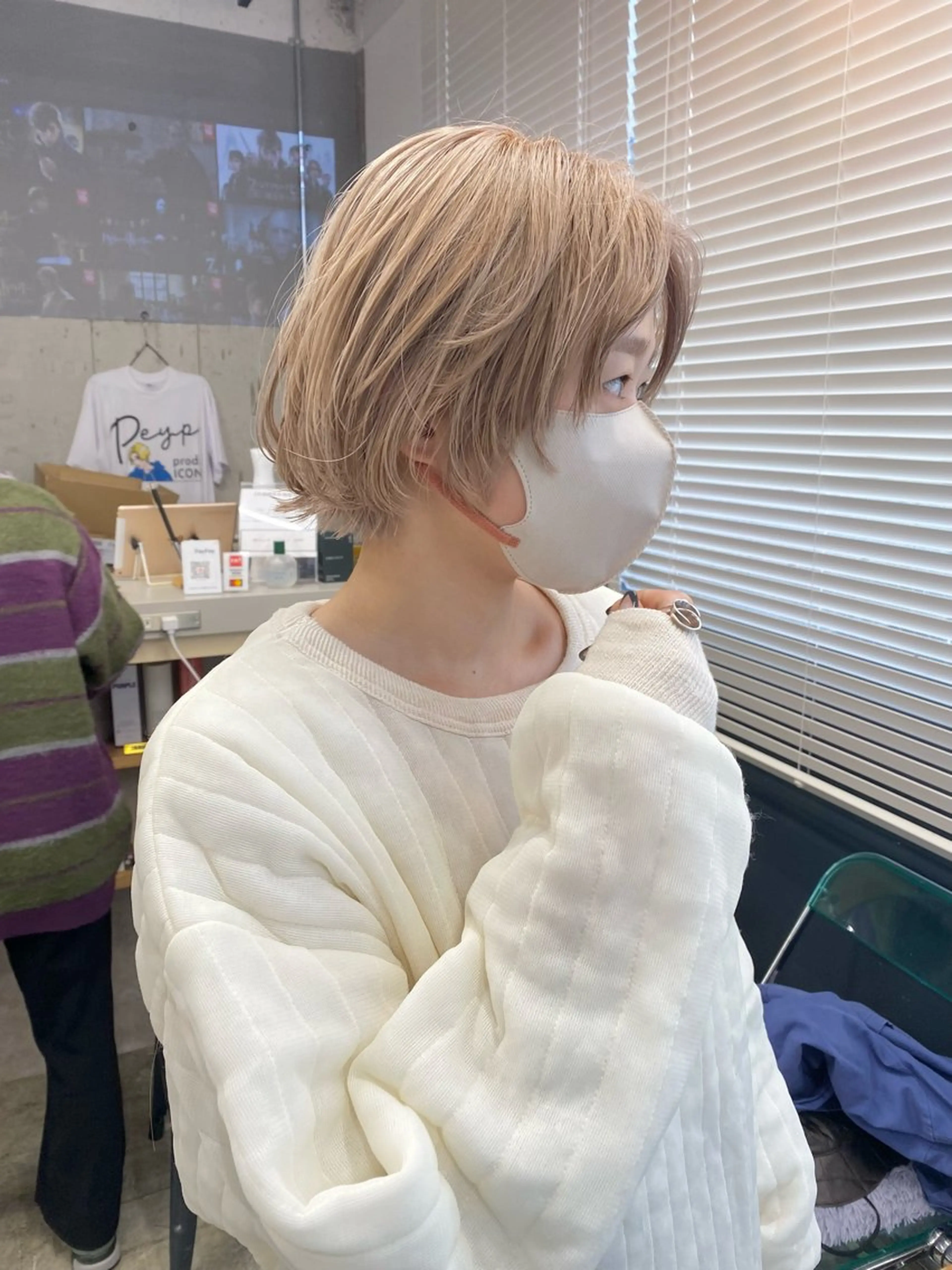 ショート カラー ブリーチ ケアブリーチ ハイトーンカラー ヘアカラー PEYP prod ICON所属・パーマ/ケアブリーチ /博多/YOSUKEのヘアスタイル