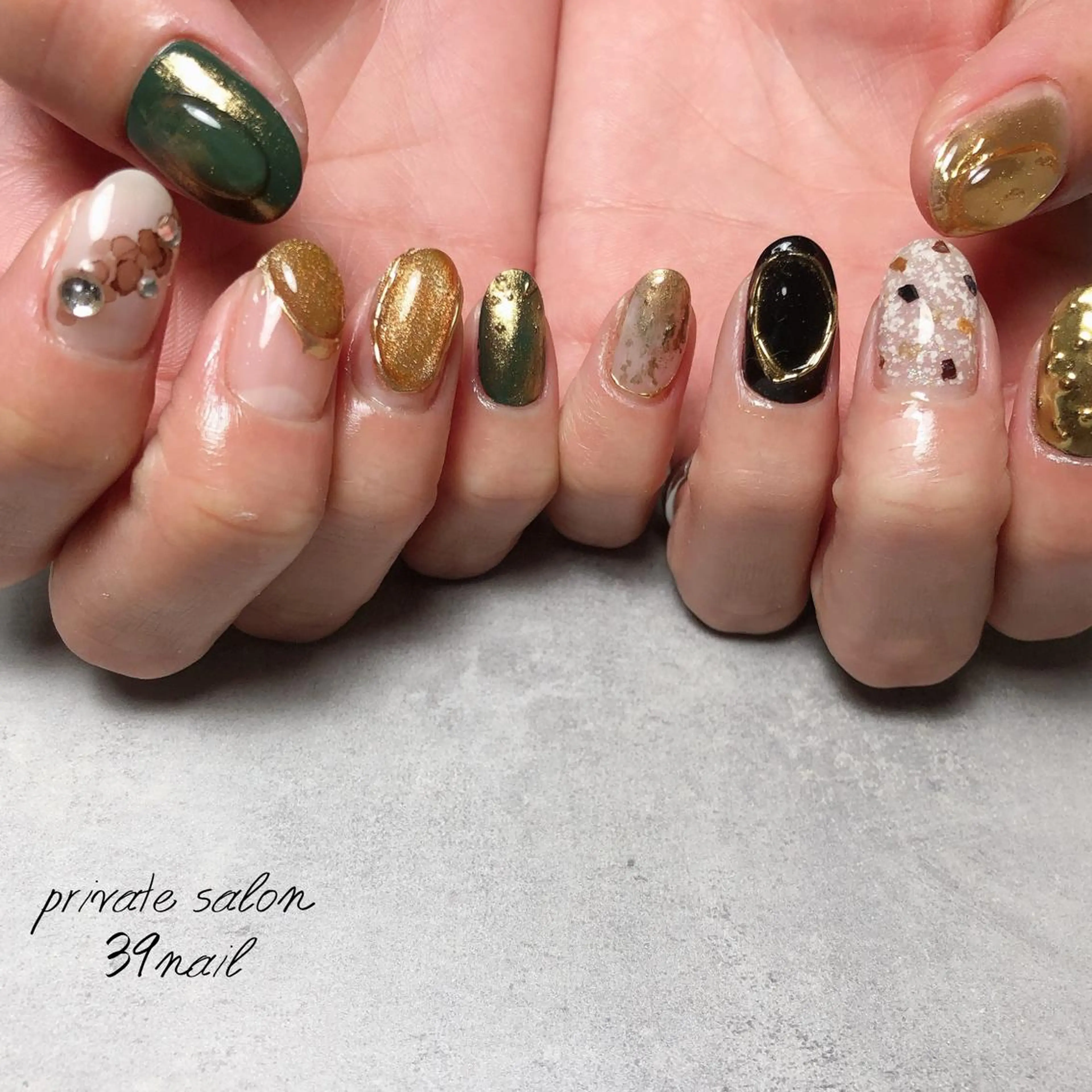 ミディアム ネイル ハンドネイル 京橋 【39nail】のネイルデザイン
