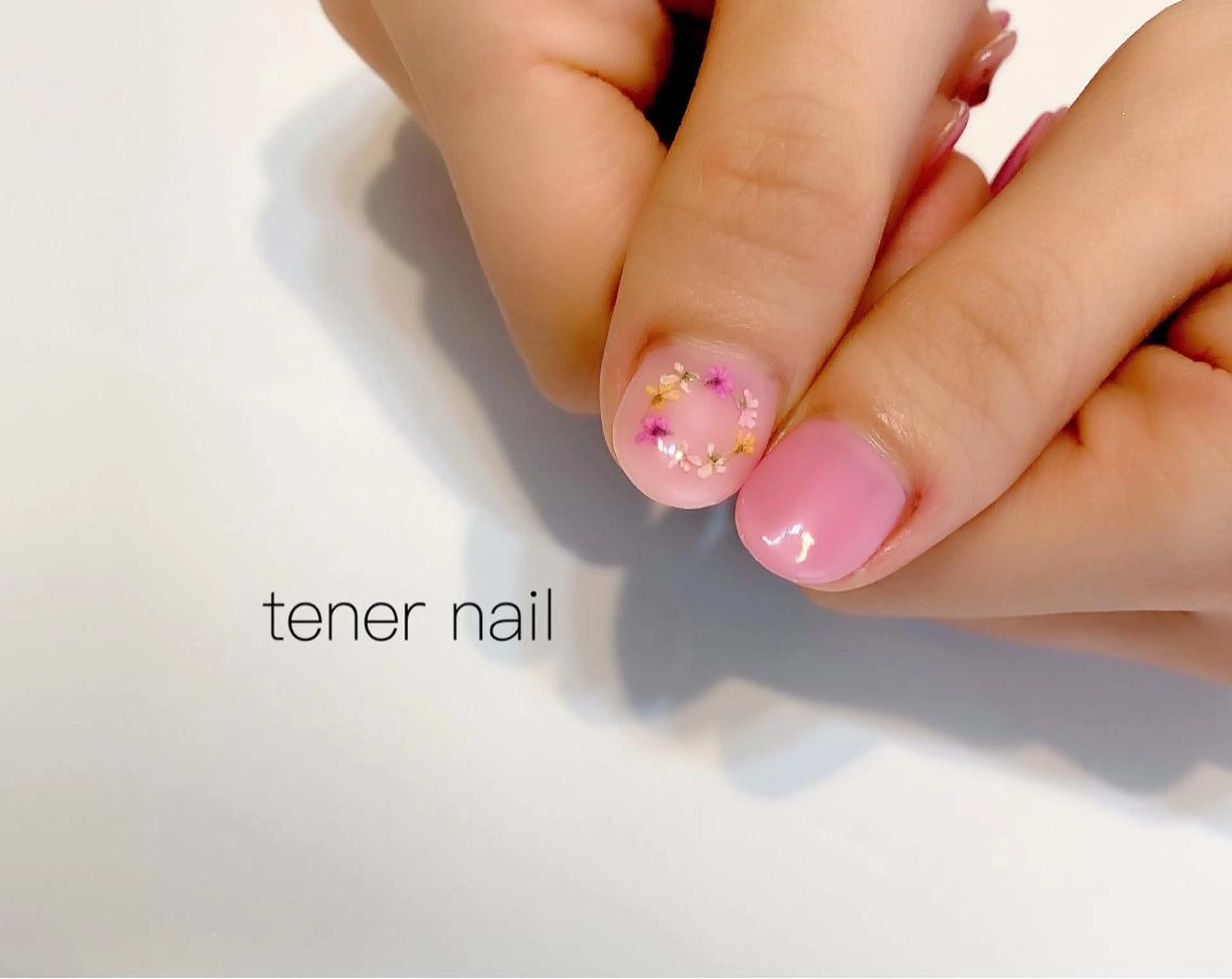 ネイル フラワーネイル ピンク tener  nail  テネルネイル所属・テネルネイル tener nailのネイルデザイン