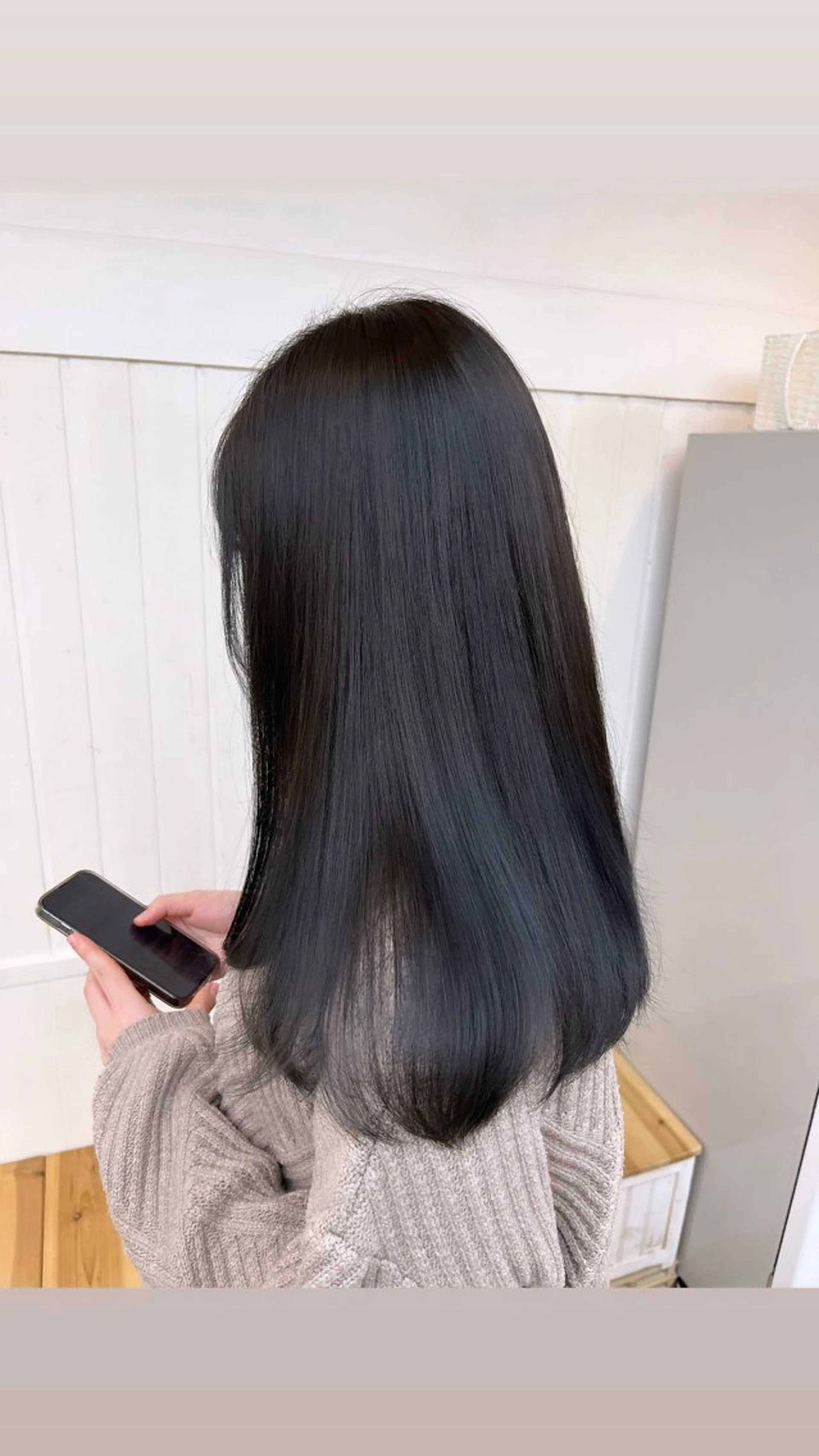 セミロング カラー 黒髪 ブリーチ ブルーカラー ブルーブラック ブリーチなしカラー 🦋レイヤー職人 猪瀬玲奈🦋のヘアスタイル