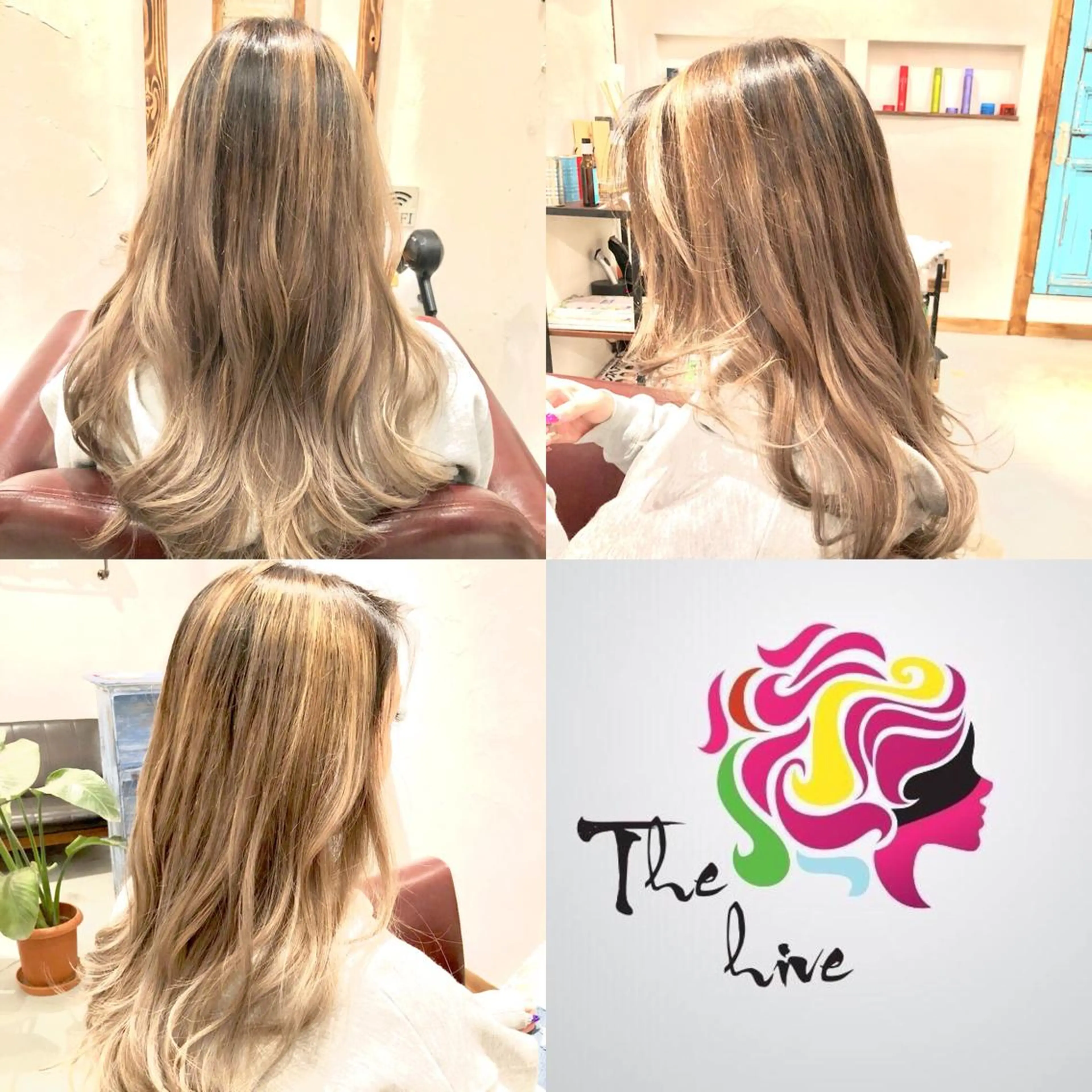 ロング カラー バレイヤージュ グラデーションカラー レイヤーカット カット ヘアカラー Hair salon The  hiveのヘアスタイル