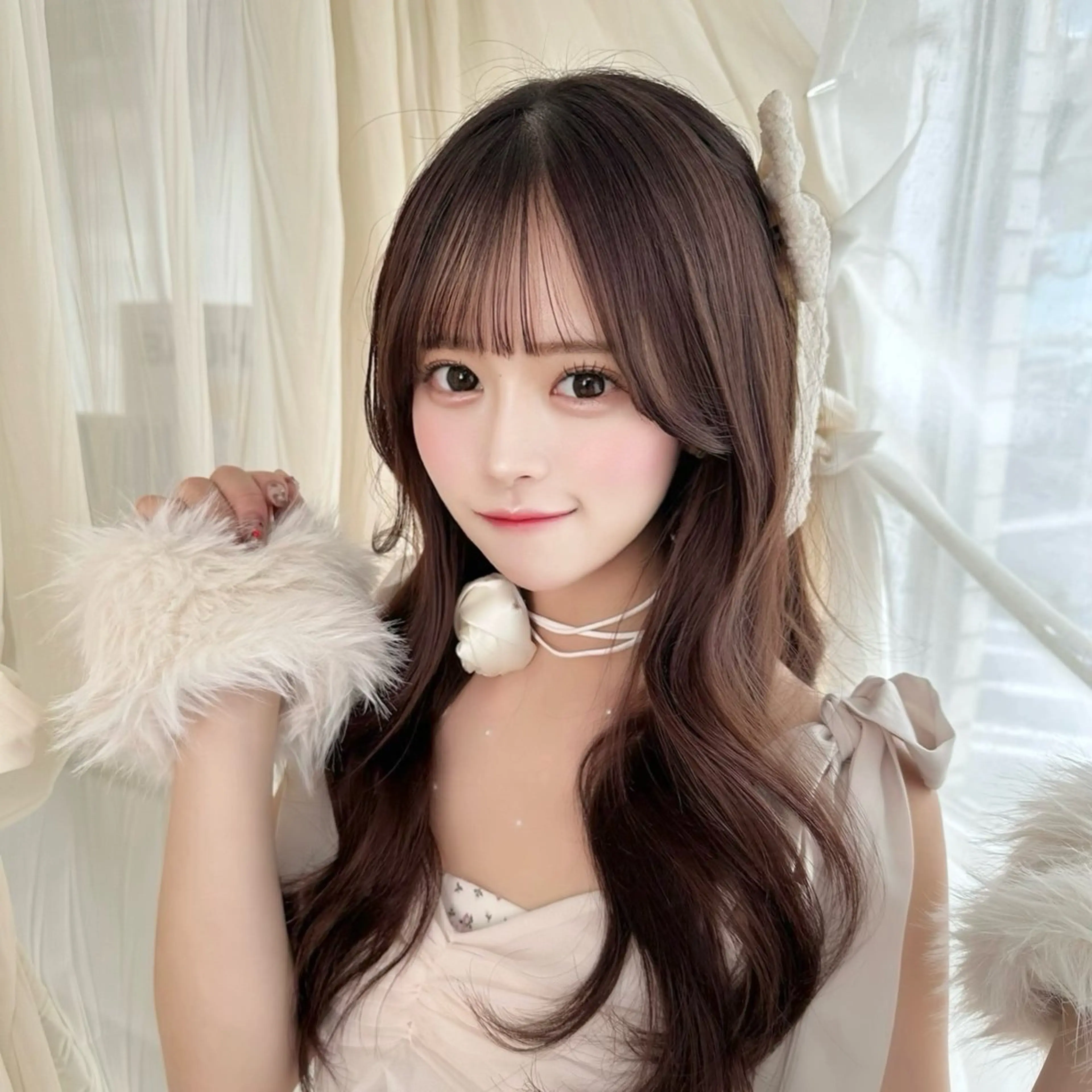 ロング ヘアアレンジ 顔周りカット カット トリートメント hina🎀新宿/ エクステ/girlyのヘアスタイル