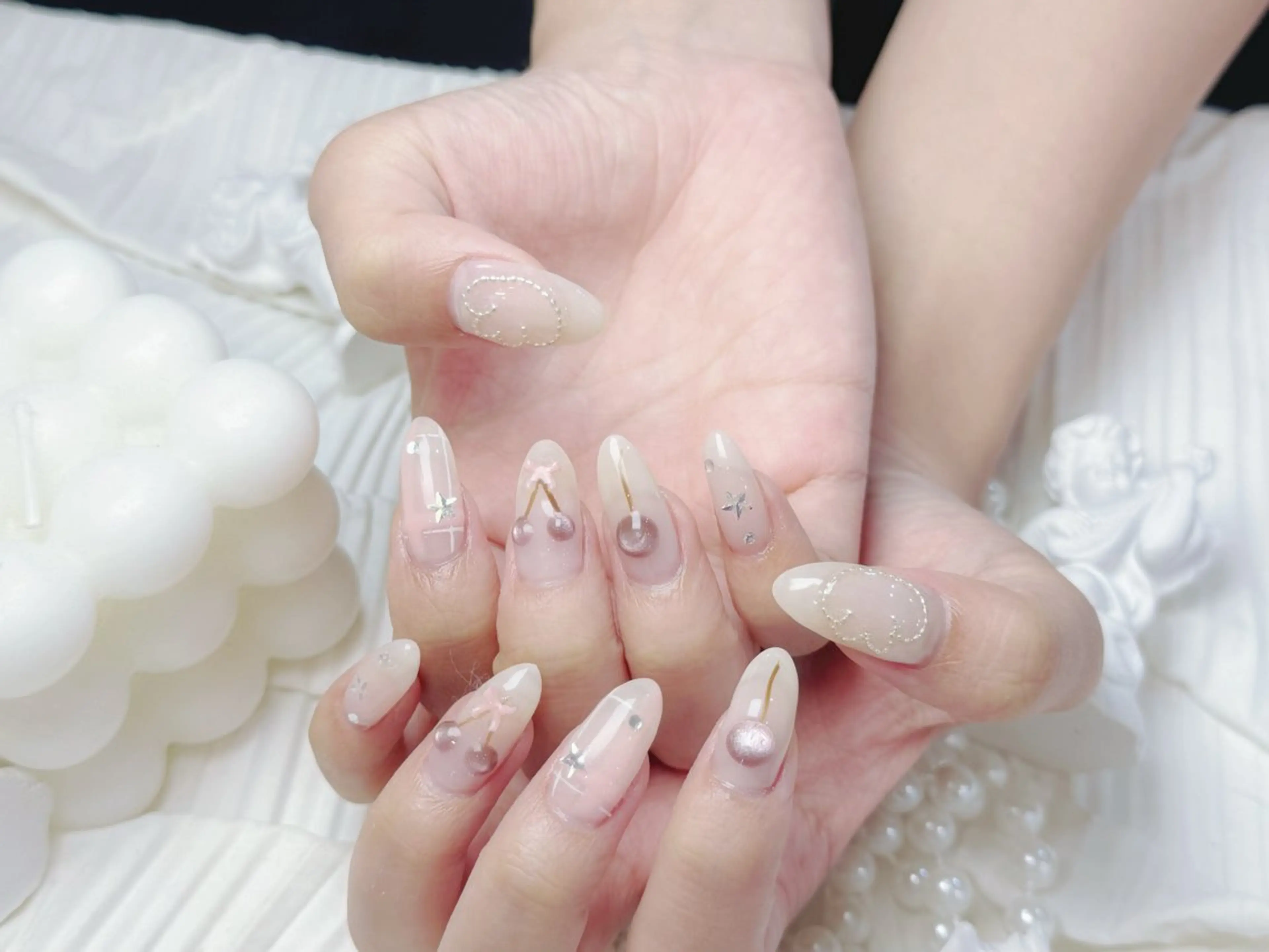 ネイル アートネイル フットネイル ジェルネイル ハート マグネットネイル Babarla Nailのネイルデザイン