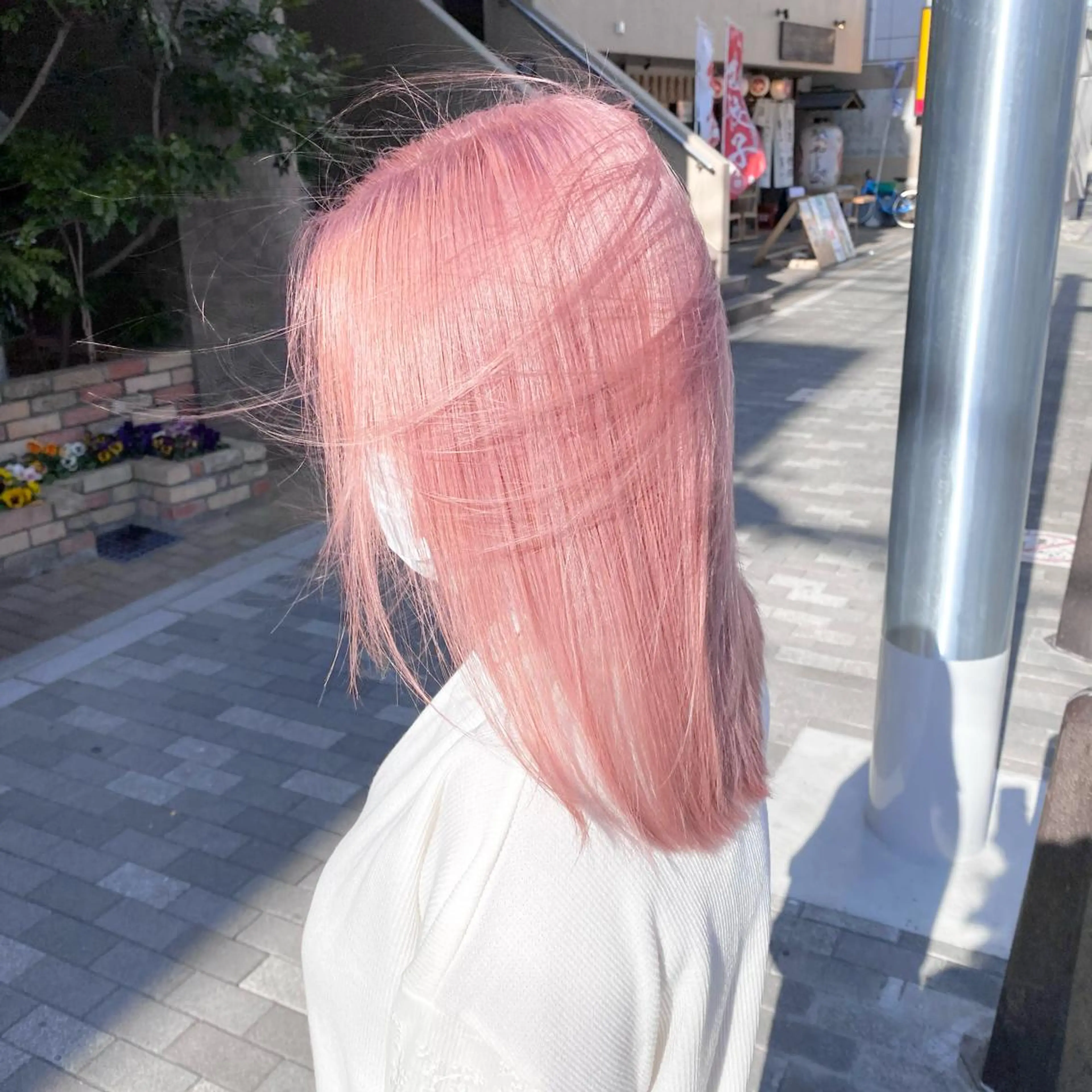 ミディアム カラー 透明感カラー ピンクカラー 谷口 優冴のヘアスタイル