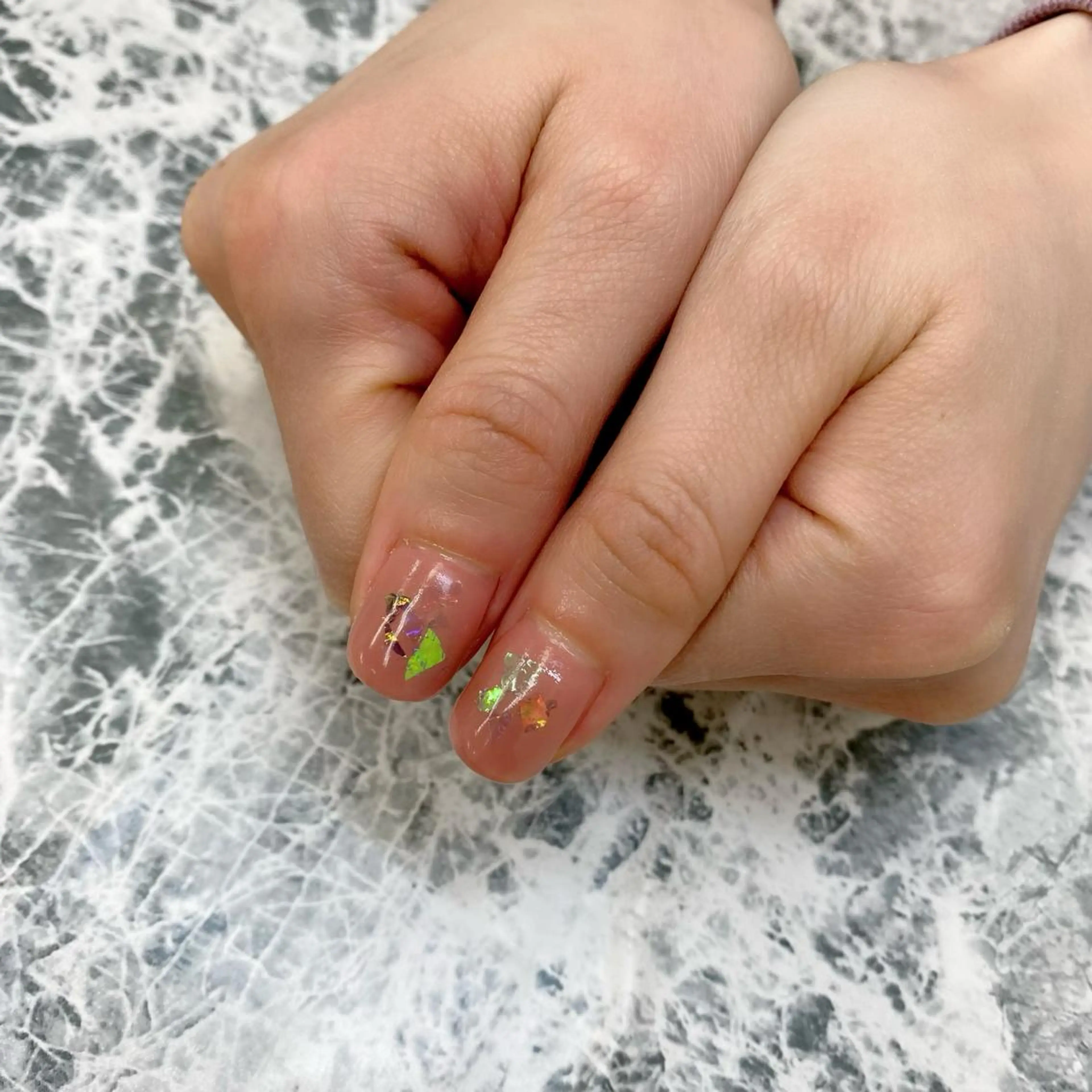ネイル オーロラネイル ストーンネイル Can I Dressy  溝ノ口店所属・F. Neneのネイルデザイン