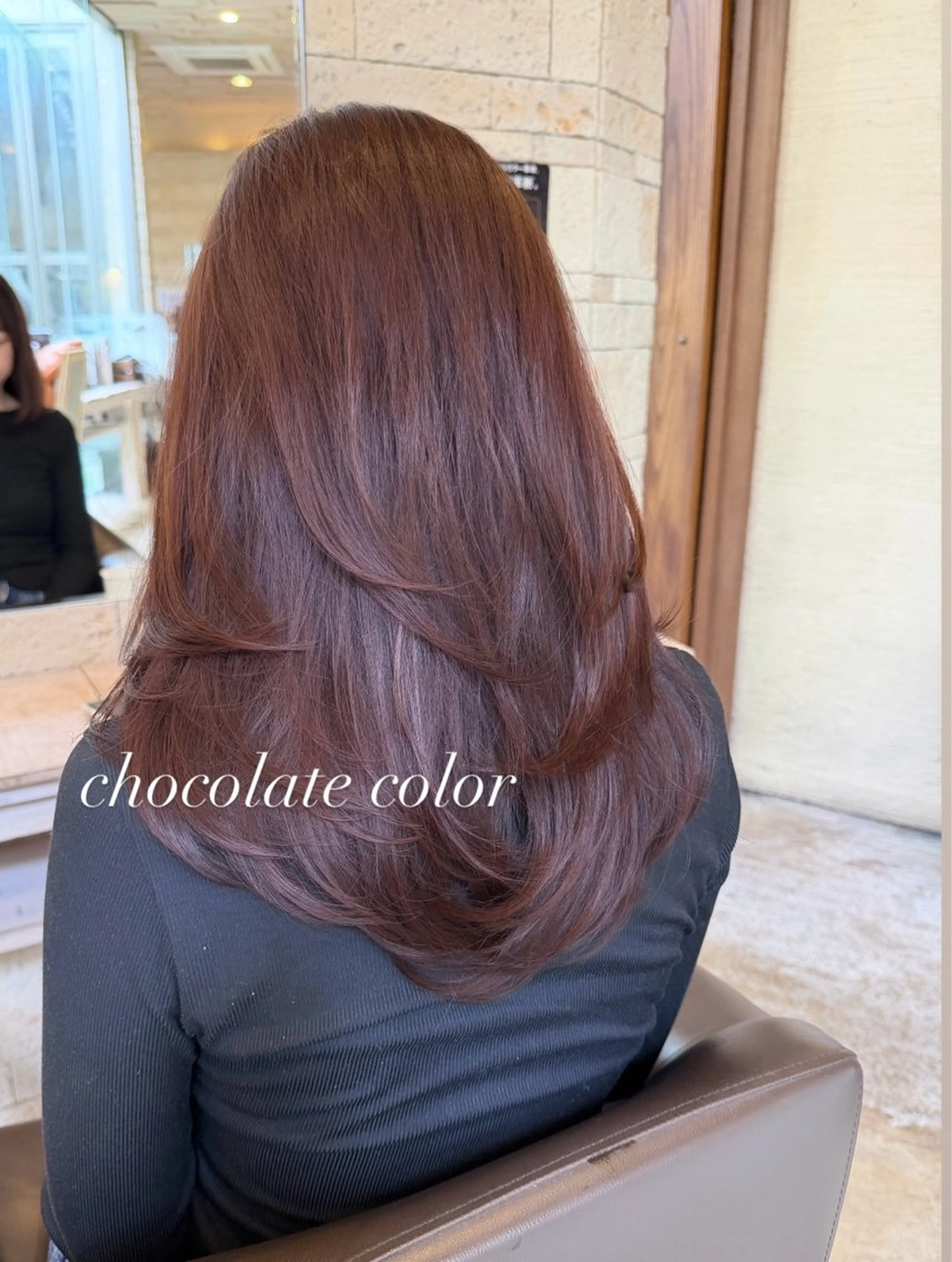 セミロング チョコレートブラウン 髪質改善 レイヤーカット 艶カラー/メンズ パーマ/伊藤愛麻のヘアスタイル