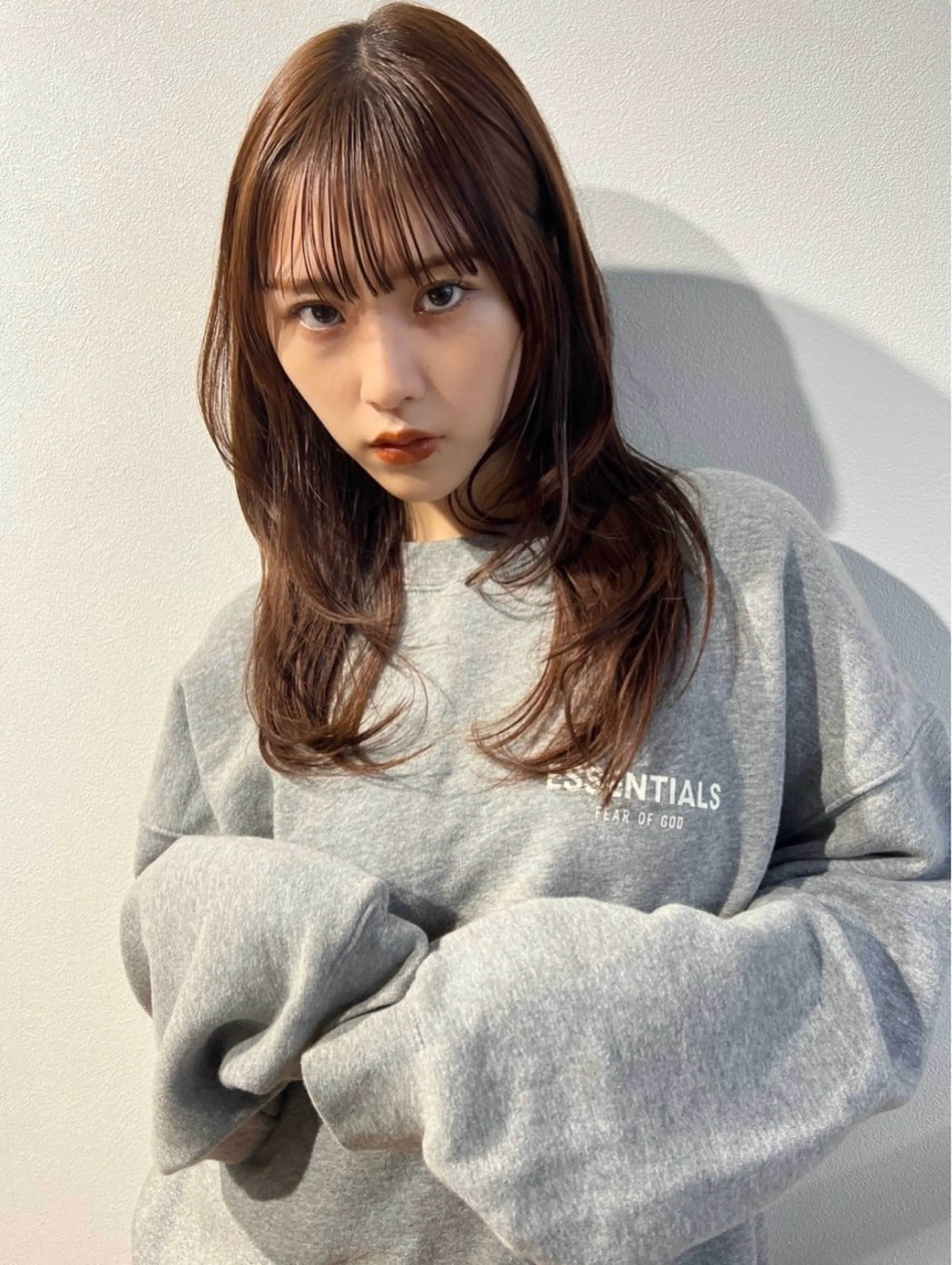 セミロング レイヤーカット ヘアカラー トリートメント 菅原リキヤ くびれレイヤーヘアのヘアスタイル