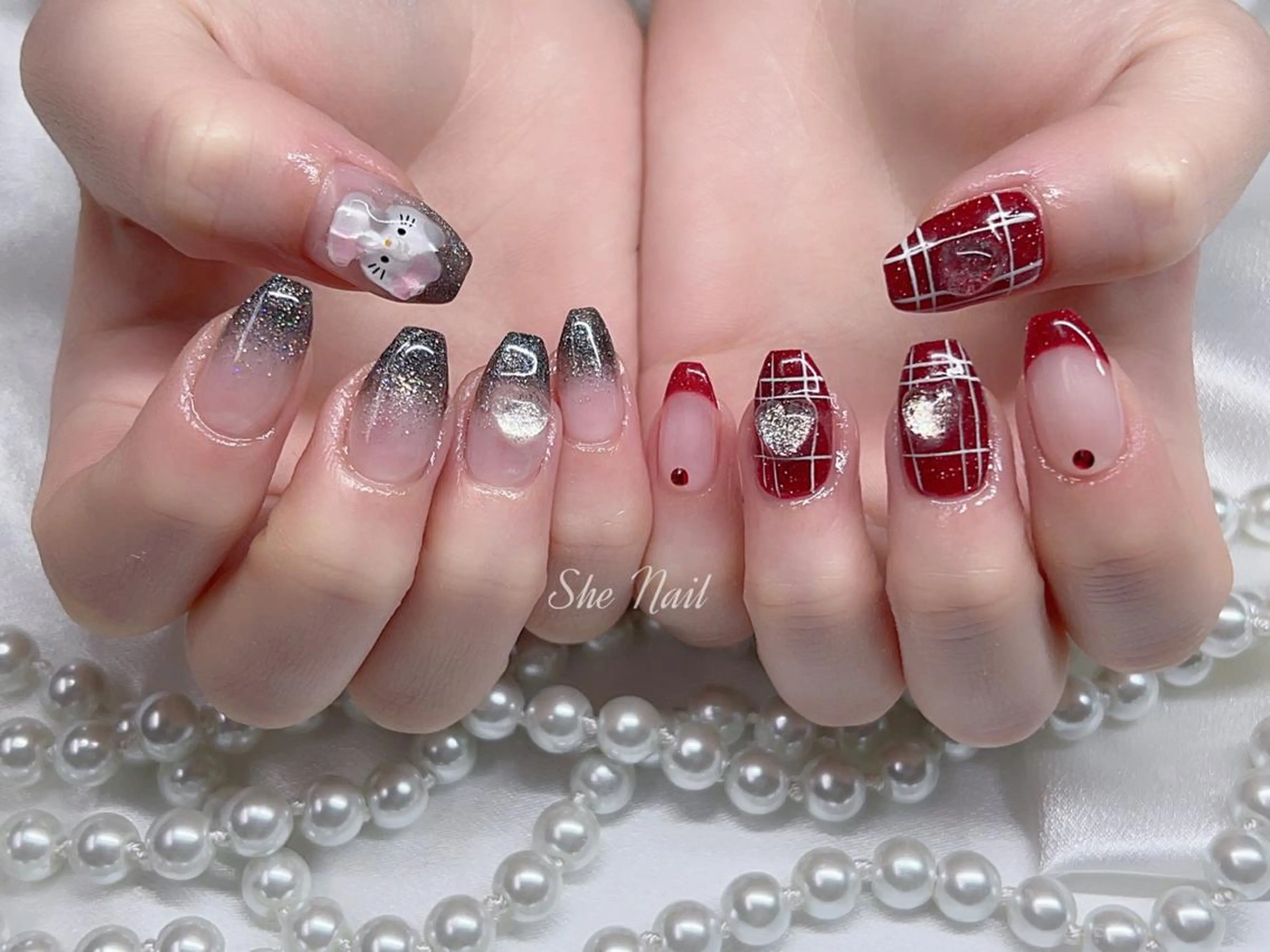 ネイル チークネイル 長さ出し マグネットネイル 持ち込み ワンカラーネイル ハンドネイル She   Nail所属・ISA_ BELLAのネイルデザイン