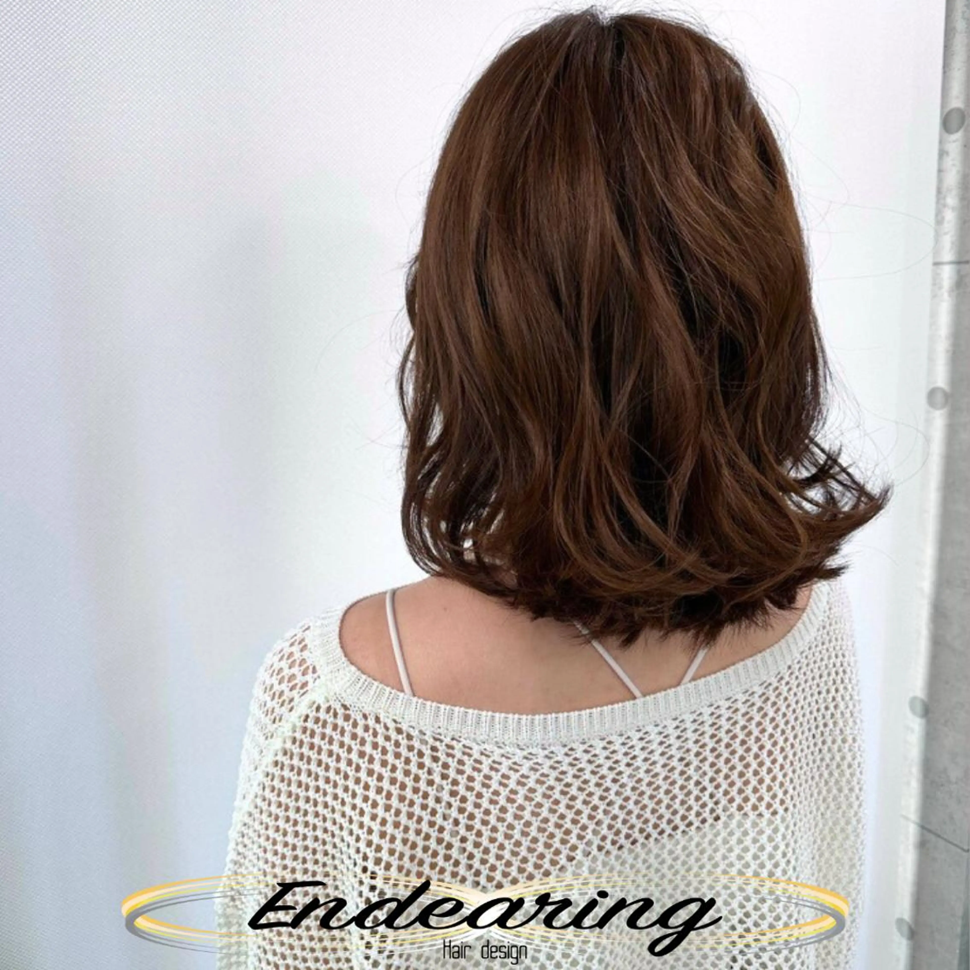 セミロング 小顔カット 外ハネヘア カット ヘアカラー 柳田 怜那/銀座 Endearingのヘアスタイル