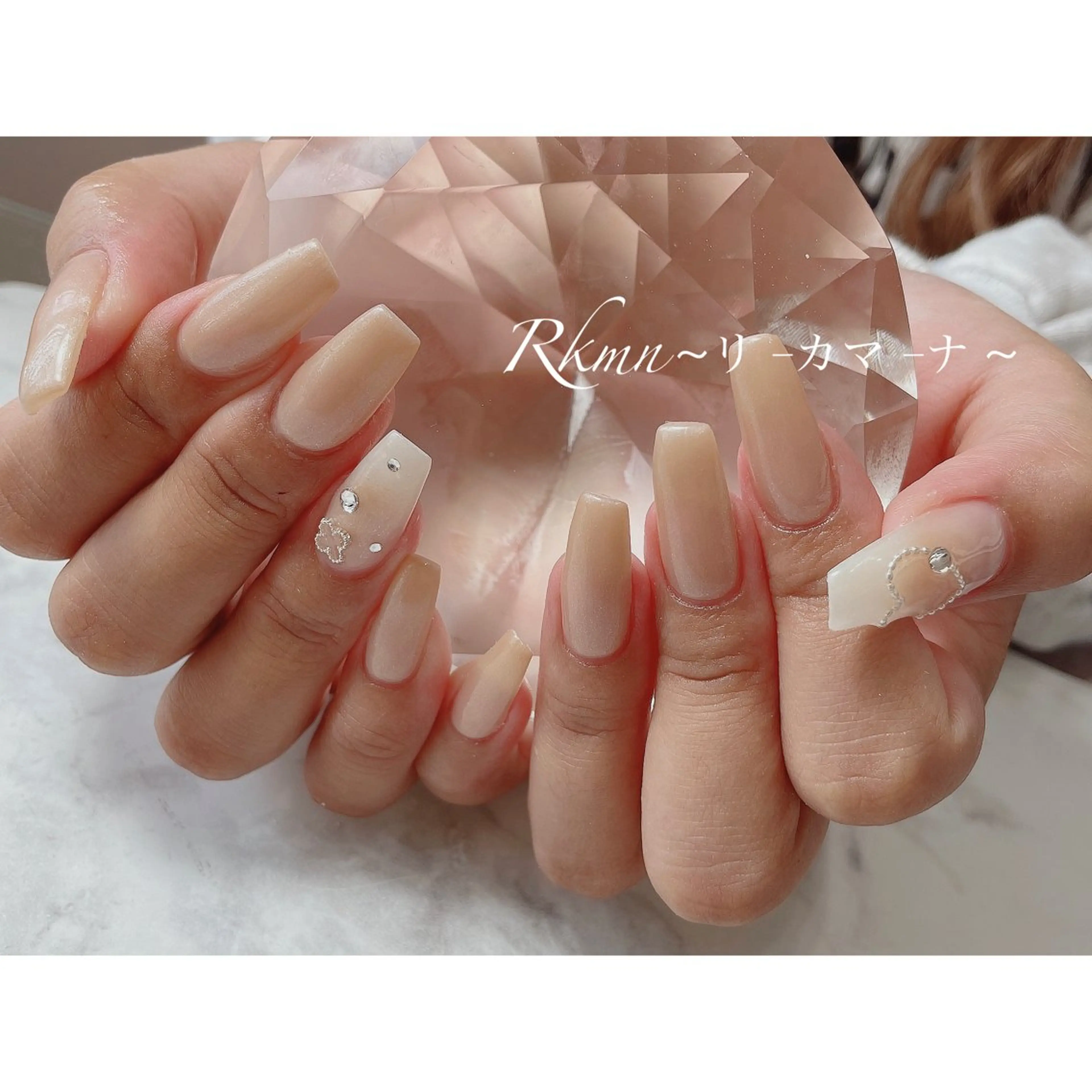 ネイル アートネイル グラデーション ハート 春ネイル ハンドネイル フットネイル ハンドケア Rkmn ~リ-カマ-ナ~のネイルデザイン