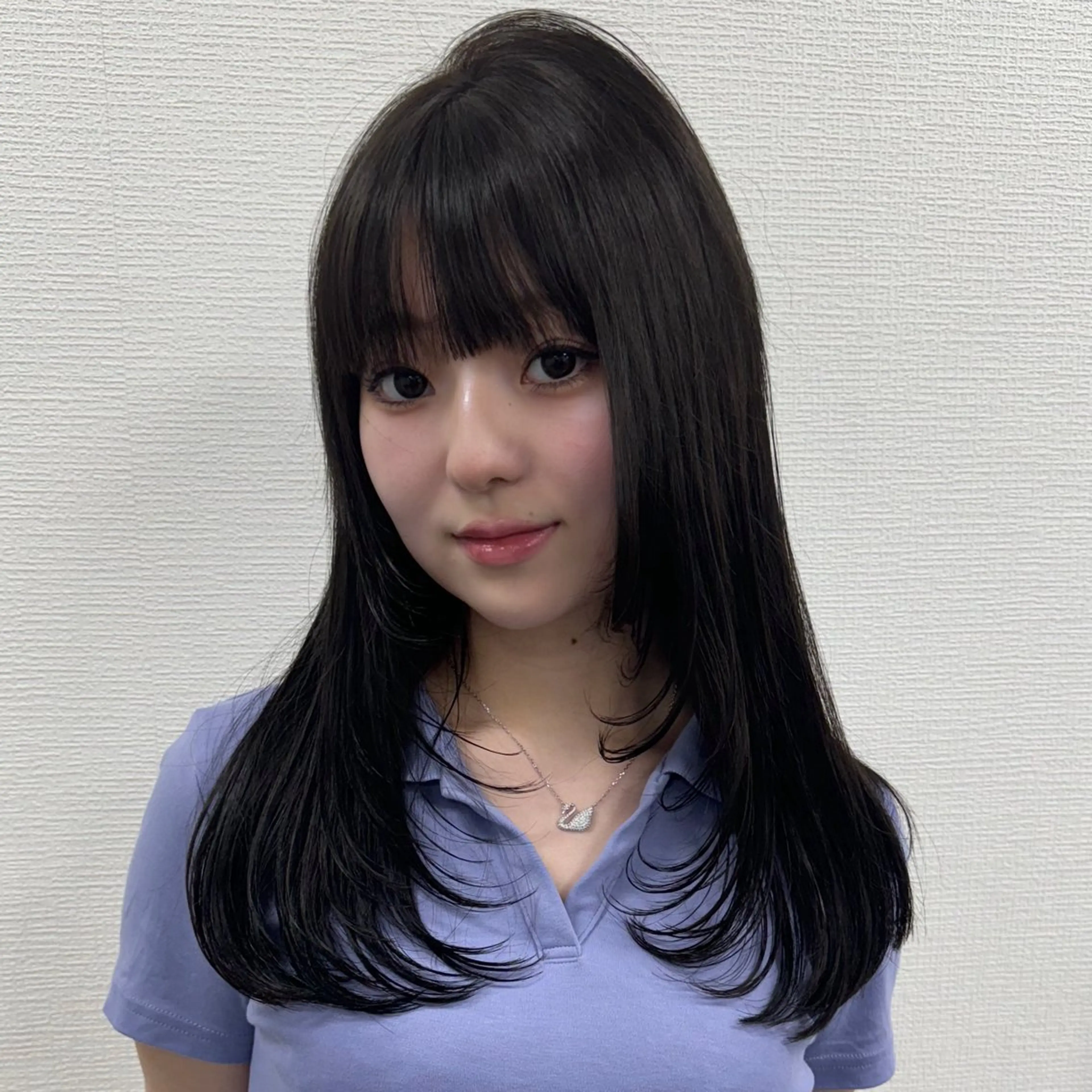 ロング カラー ヘアアレンジ 顔まわりレイヤー 顔周りカット レイヤーカット カット トリートメント ヘッドスパ ヘアセット 韓国レイヤーカット /韓国トレンドカラーのヘアスタイル