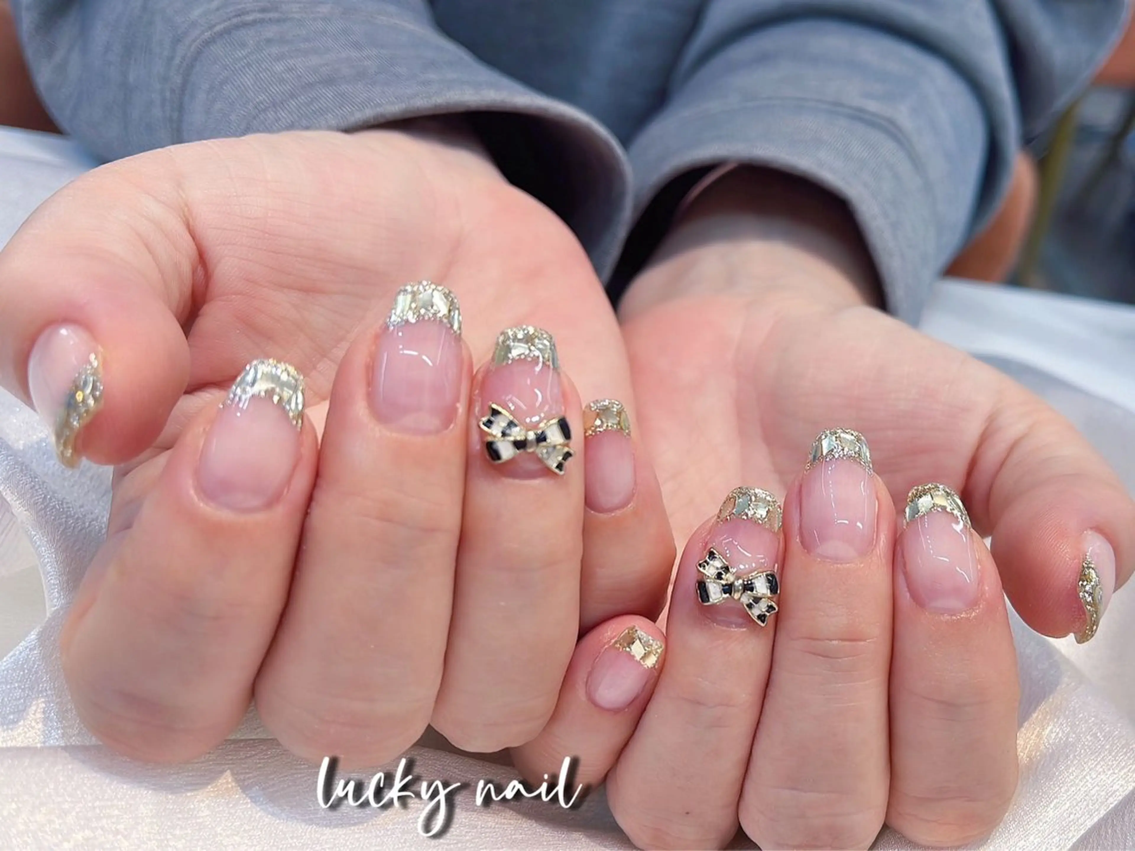 ネイル チークネイル 長さ出し ジェルネイル マグネットネイル 持ち込み Lucky nail  小林和希のネイルデザイン