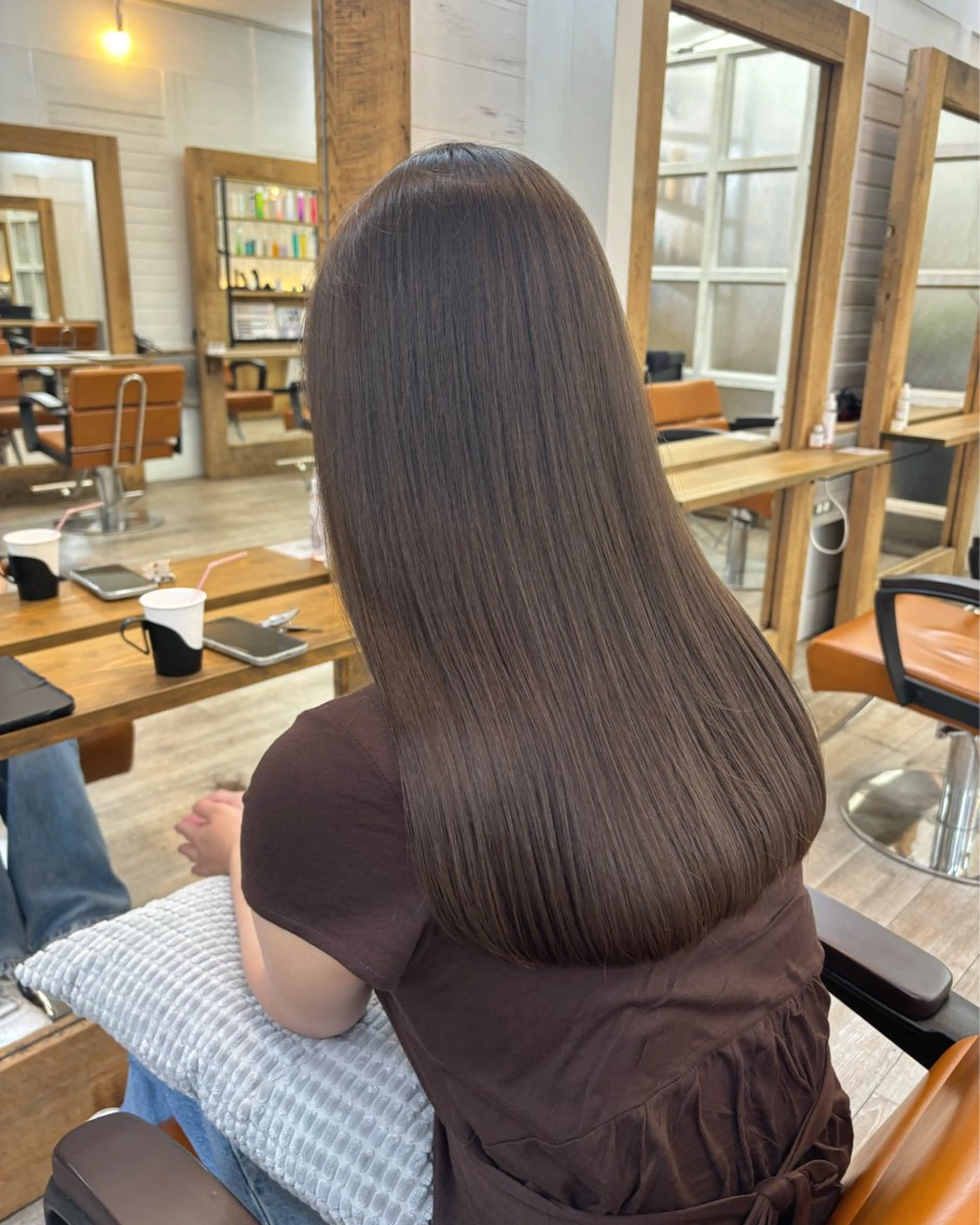 セミロング カラー 広島/わかな/ヘア セット/オリーブのヘアスタイル