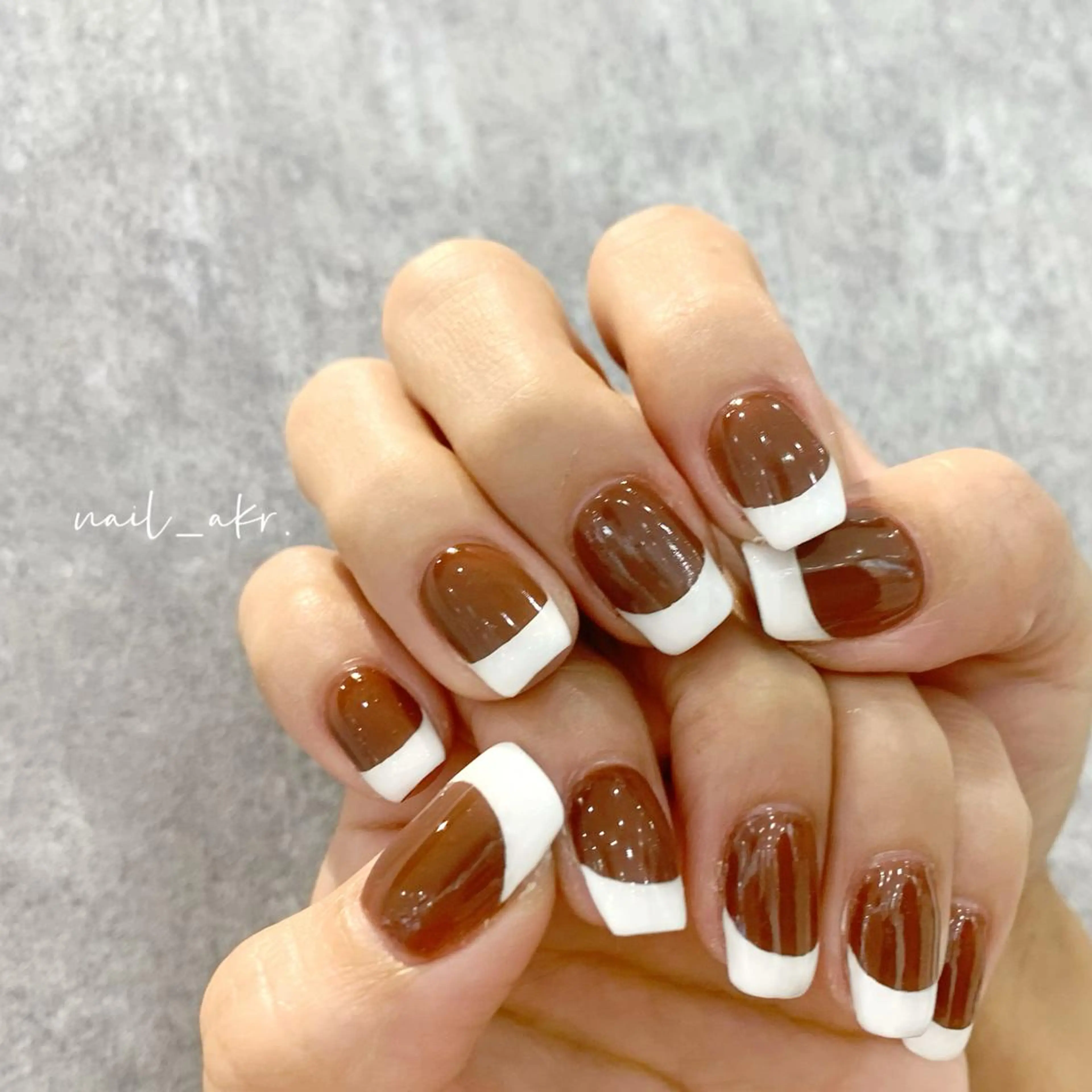 ネイル ブラウン フレンチネイル nailAVANCE akariのネイルデザイン