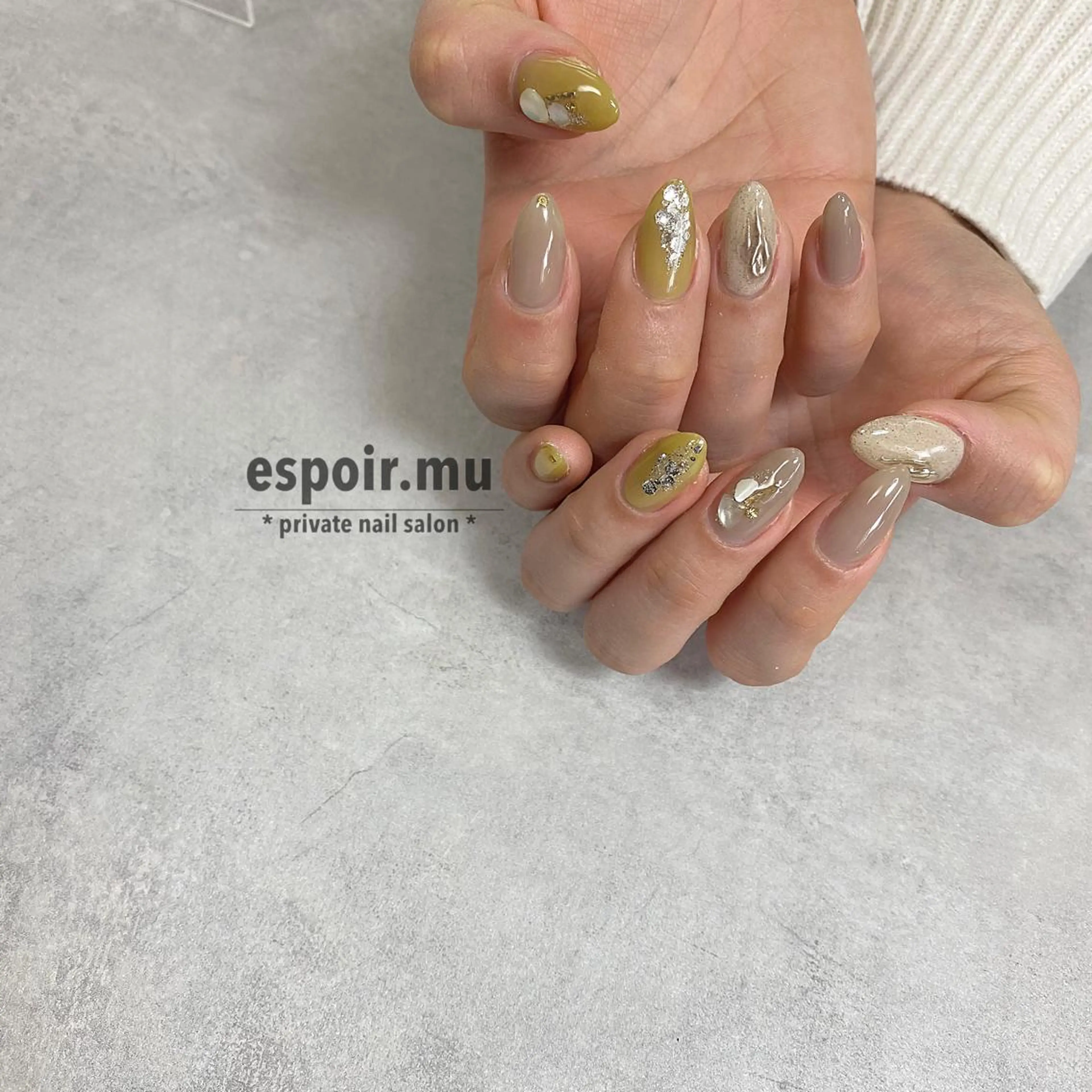 ロング ネイル espoir. muのネイルデザイン