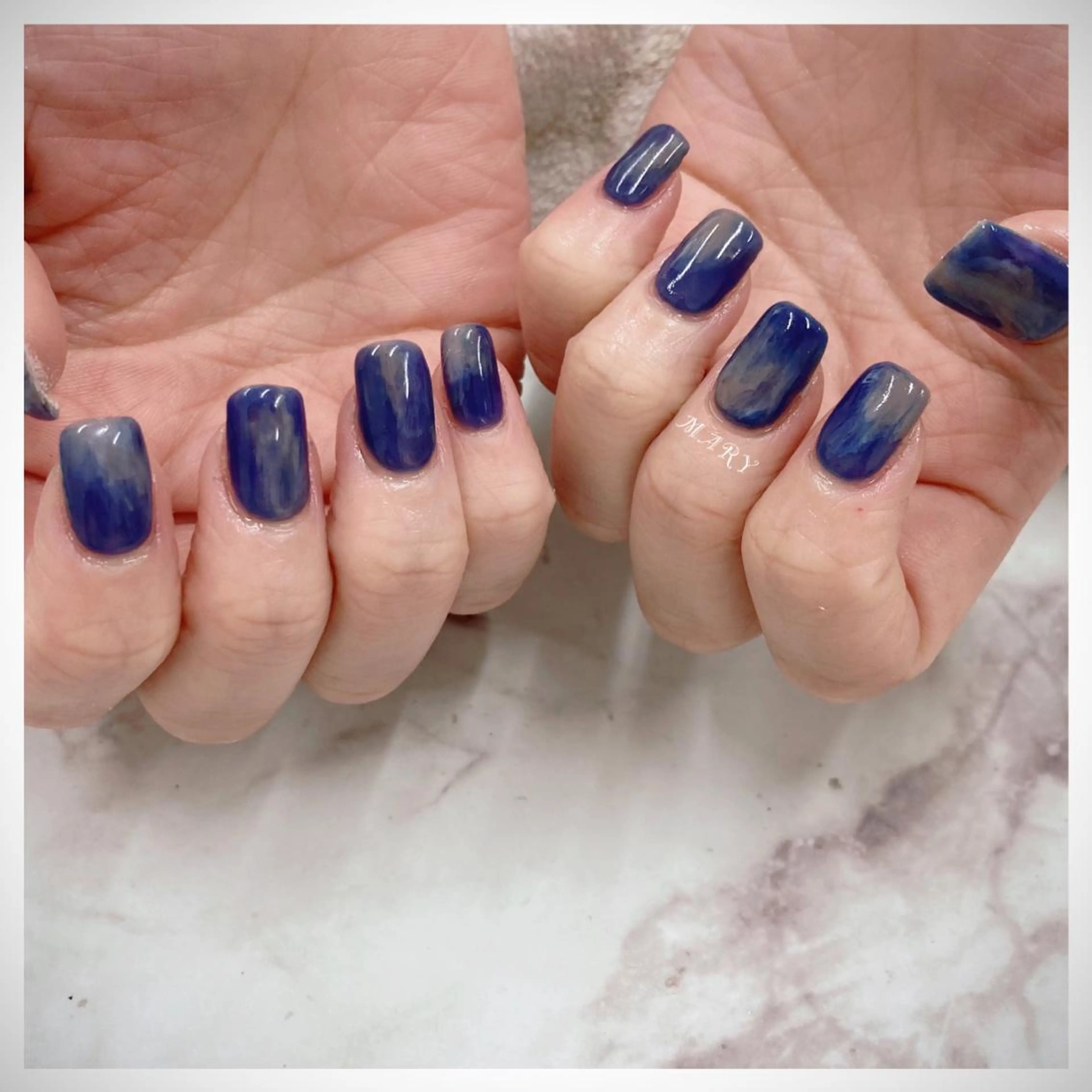 ネイル アートネイル ニュアンスネイル ワンカラーネイル スクエアネイル ハンドネイル Mary nail所属・Mary nail .narumiのネイルデザイン