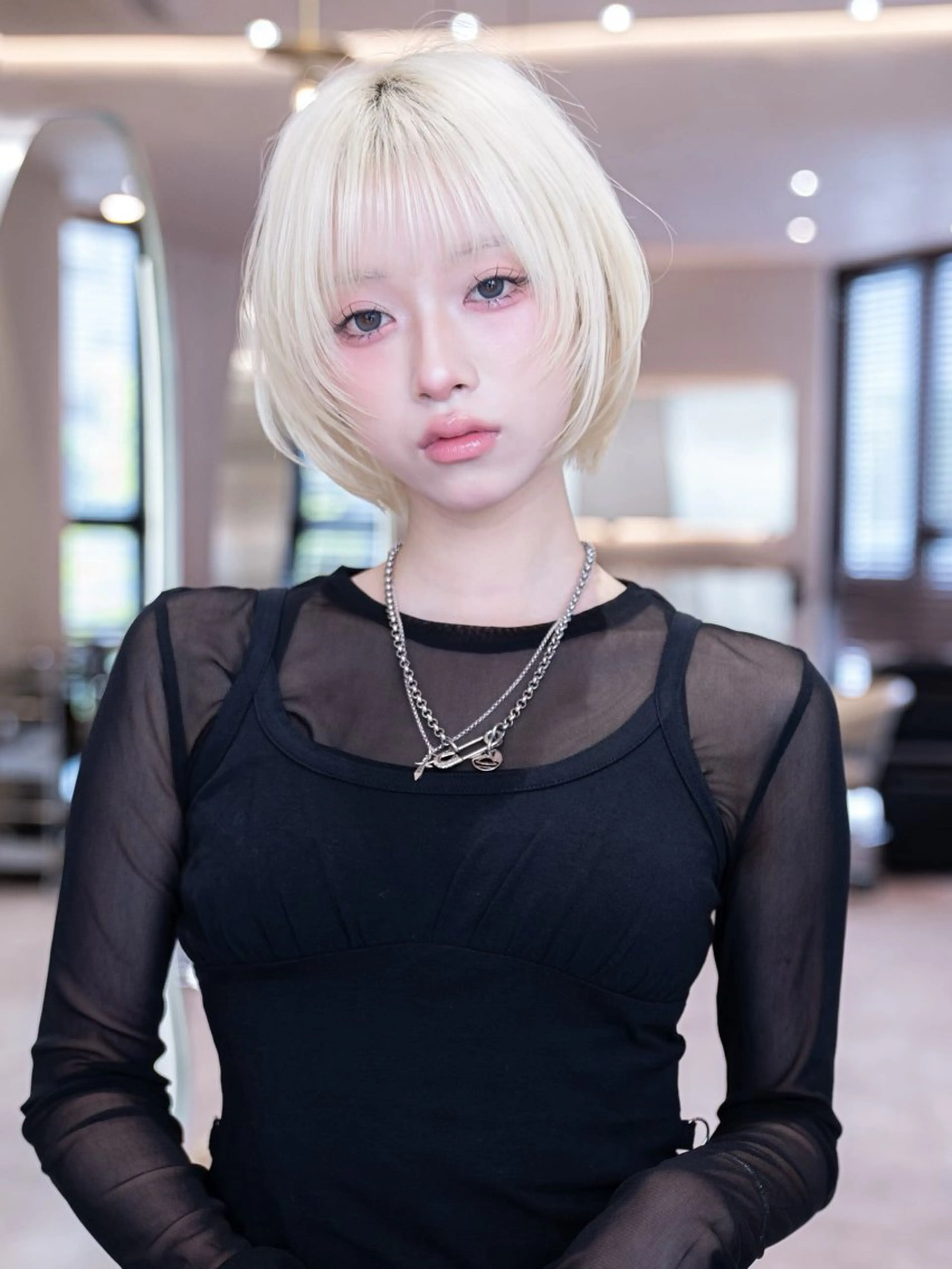 ミディアム カラー カット ヘアカラー トリートメント 渋谷/レイヤーボブ・ 韓国ボブ特化/楓のヘアスタイル