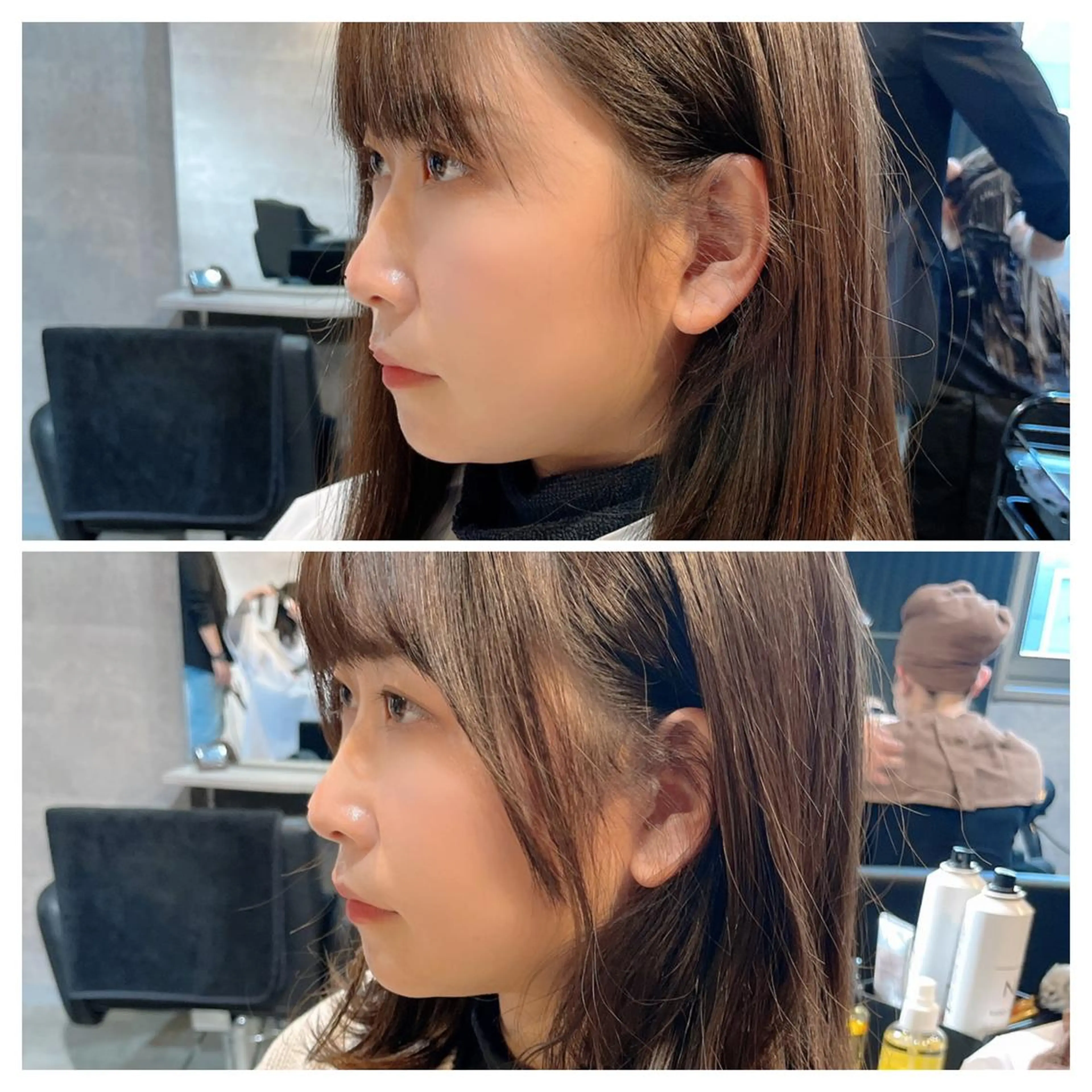 ミディアム カラー ヘアアレンジ 顔周りカット/髪質改 善/新宿/畑中稔里のヘアスタイル