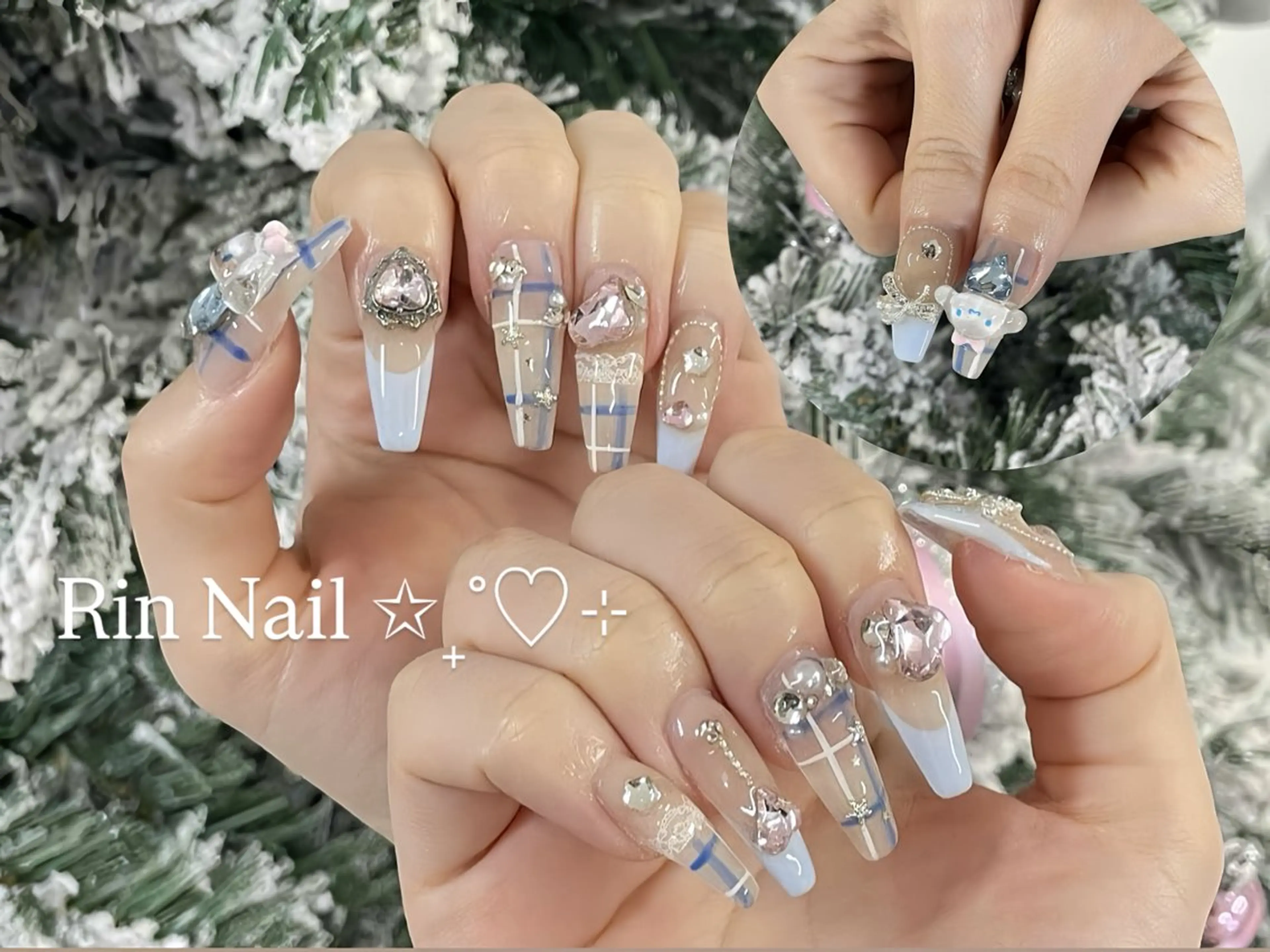 ネイル 成人式 ロングネイル ネイルチップ ハンドネイル Rin Nail 新大久保店のネイルデザイン