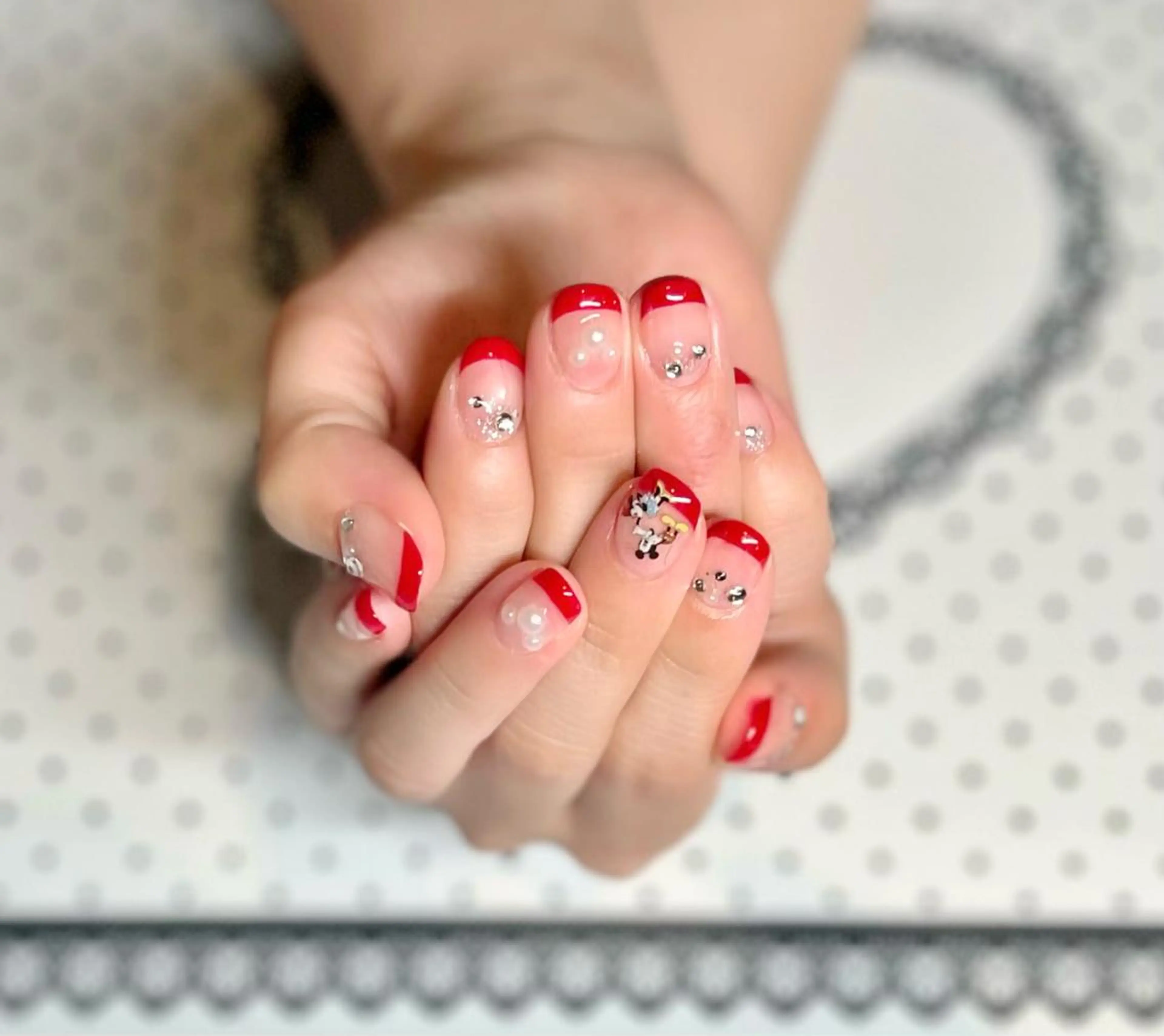 ネイル フレンチネイル 赤色 ハンドネイル shonan_ kairiのネイルデザイン
