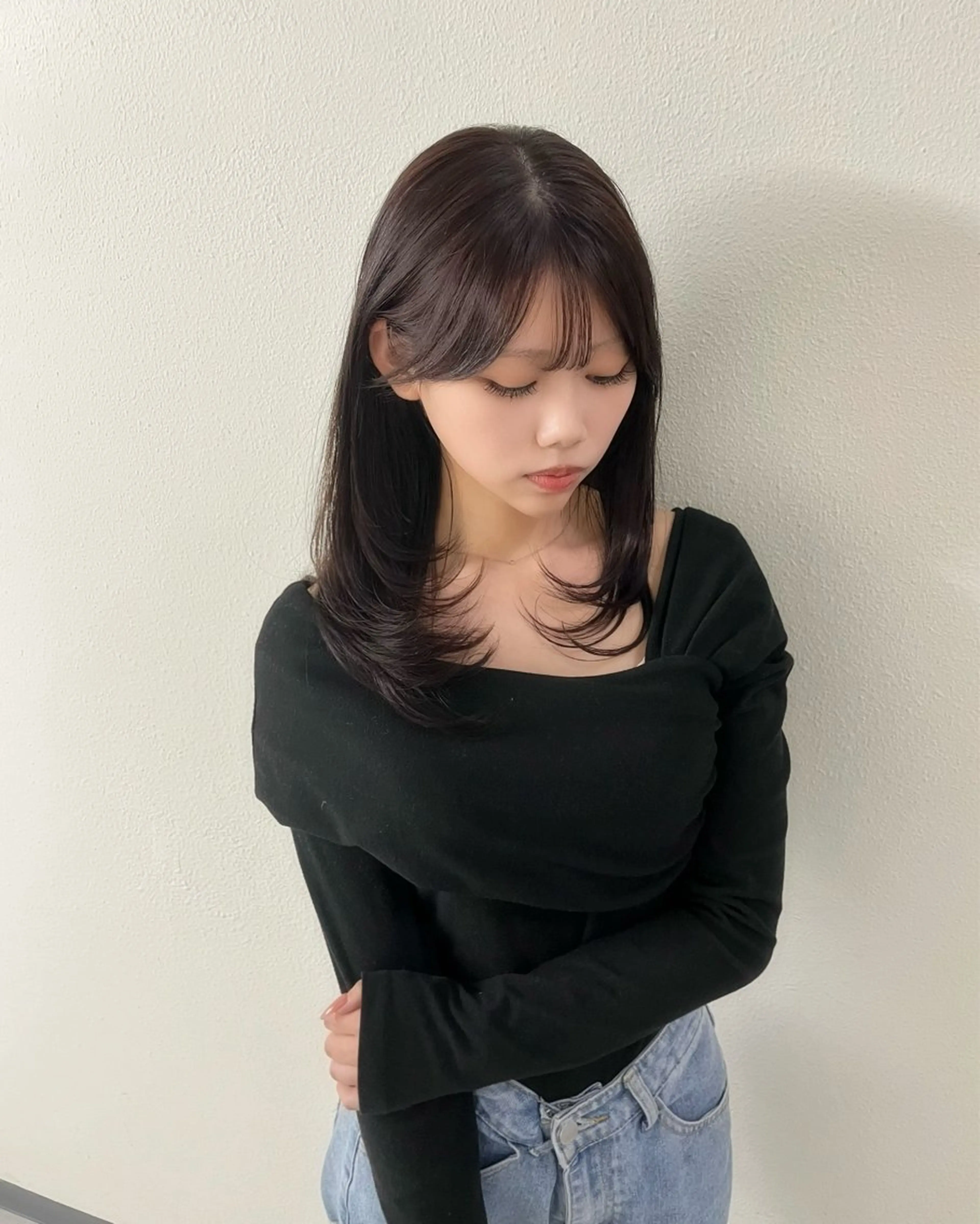 セミロング カラー ブラウンカラー チョコレートブラウン レイヤーカット モテヘア/グレージュ /ボブ/前原汐🎐のヘアスタイル