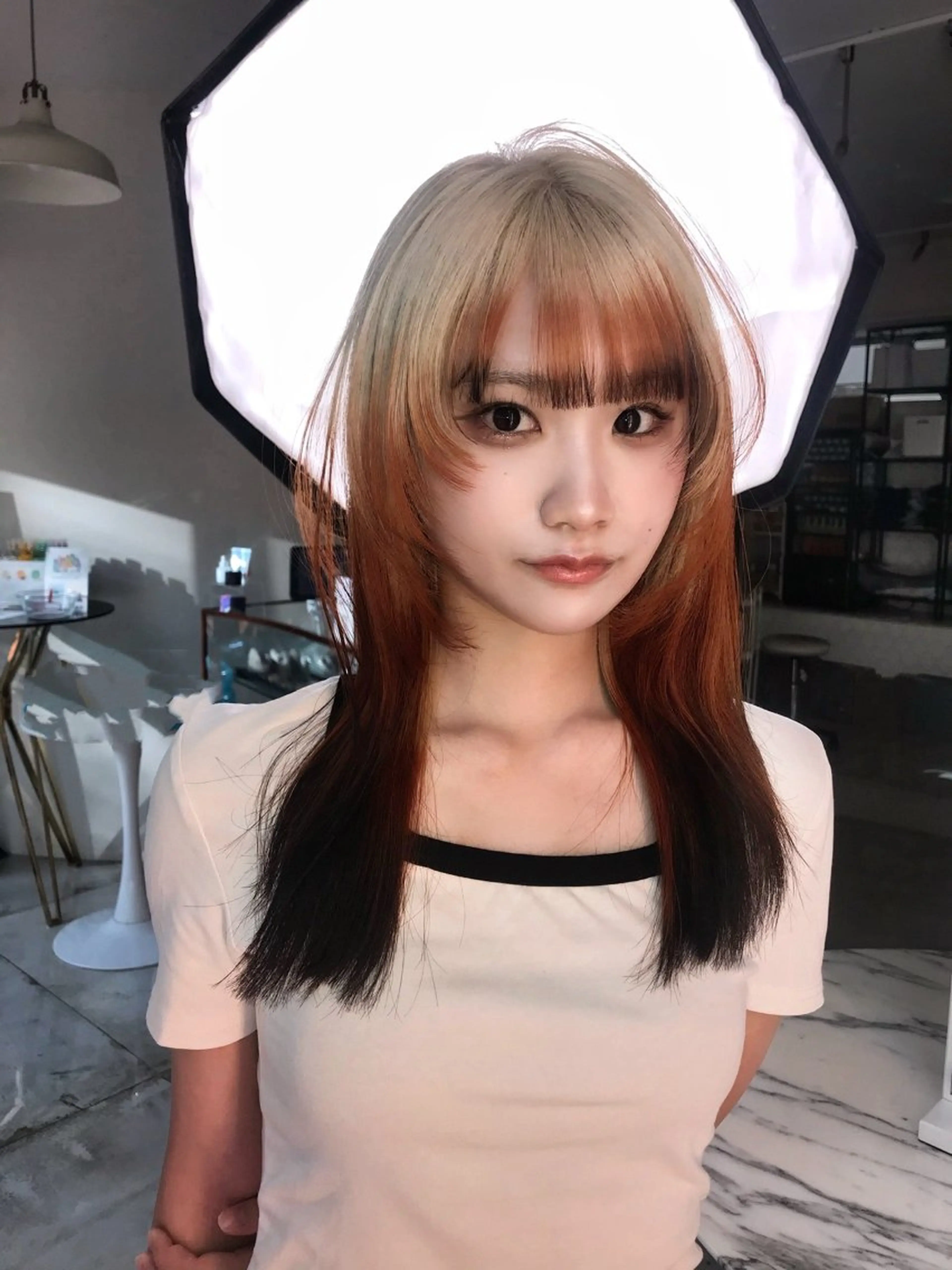 カラー ヘアカラー トリートメント ヘアセット HARUNA/原宿/ デザイン/カットのヘアスタイル