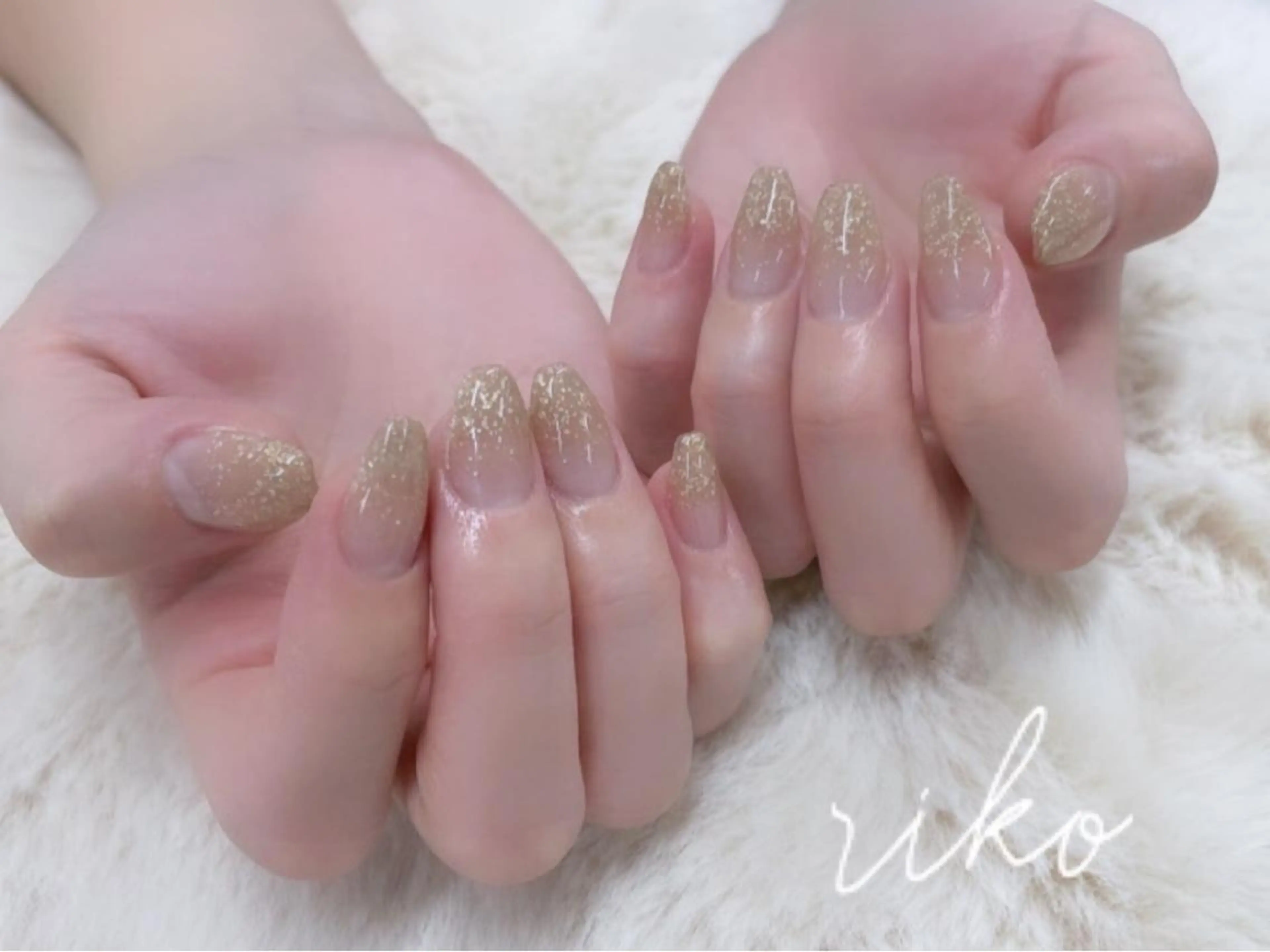ネイル ラメ(グリッター) ラメグラデーション ハンドネイル riko nailのネイルデザイン