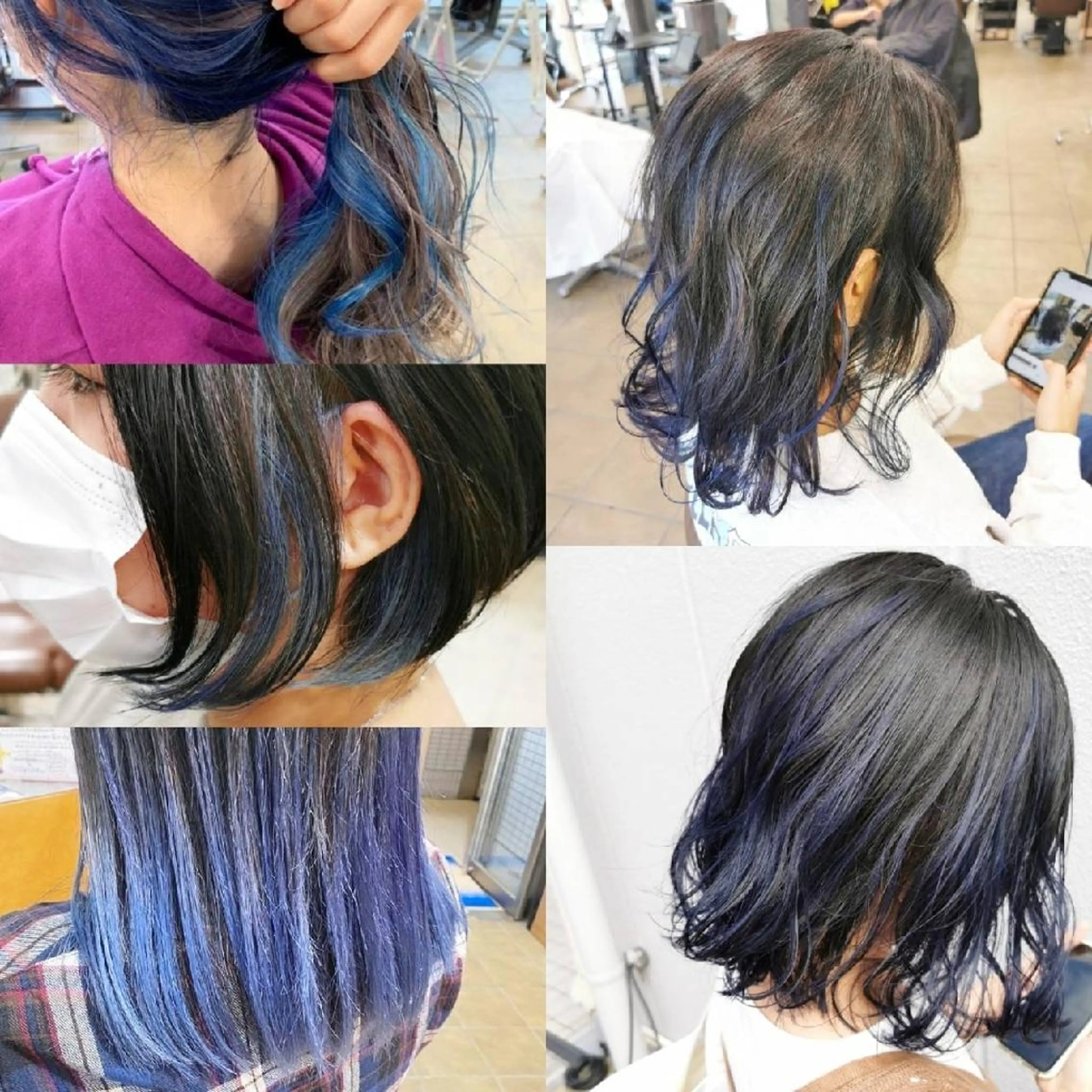 カラー ブルーカラー Luisハイライト　 喜連瓜破、髪質改善のヘアスタイル