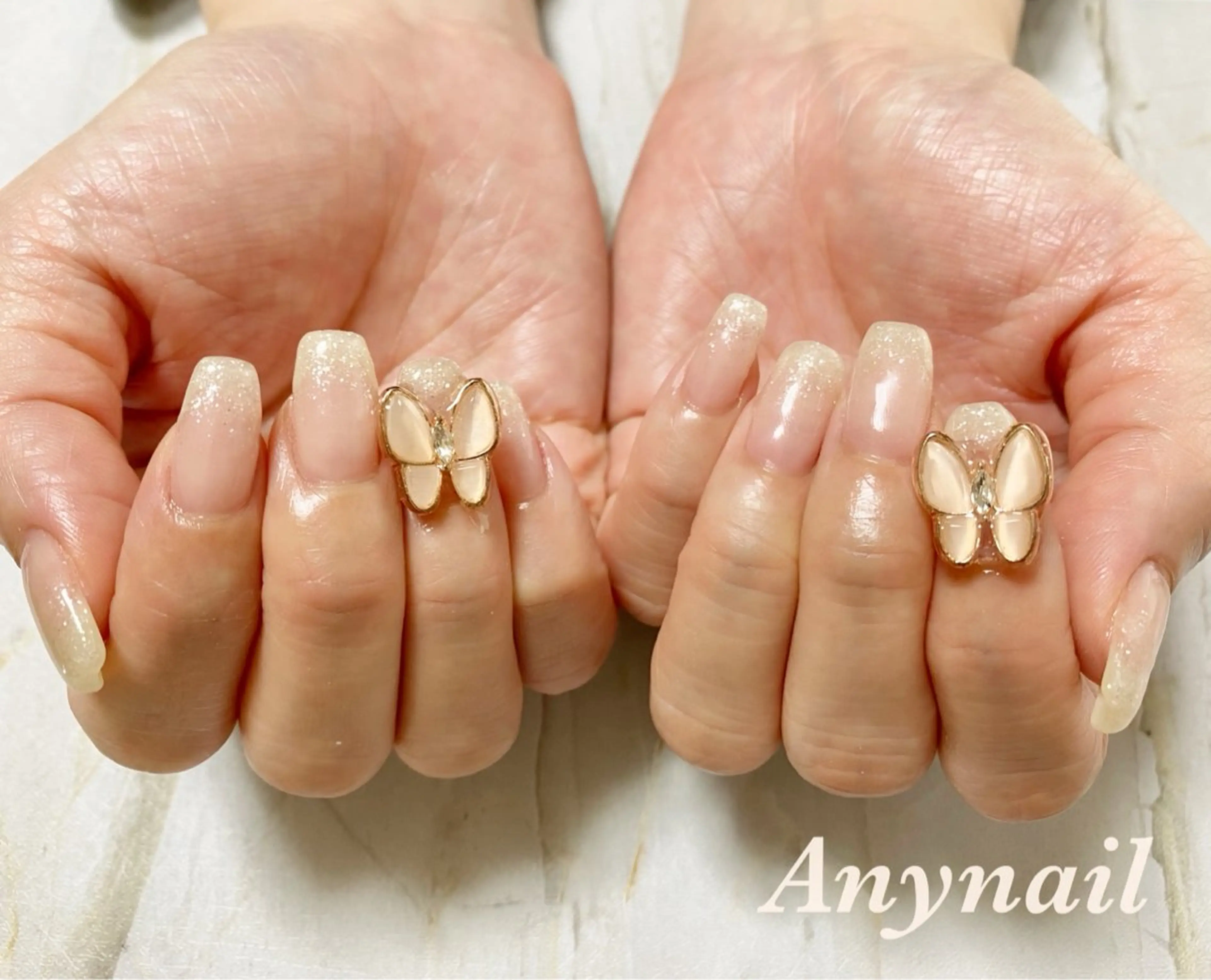 ネイル ブルー グラデーション ラメ(グリッター) ラメグラデーション 岩澤 恵子のネイルデザイン