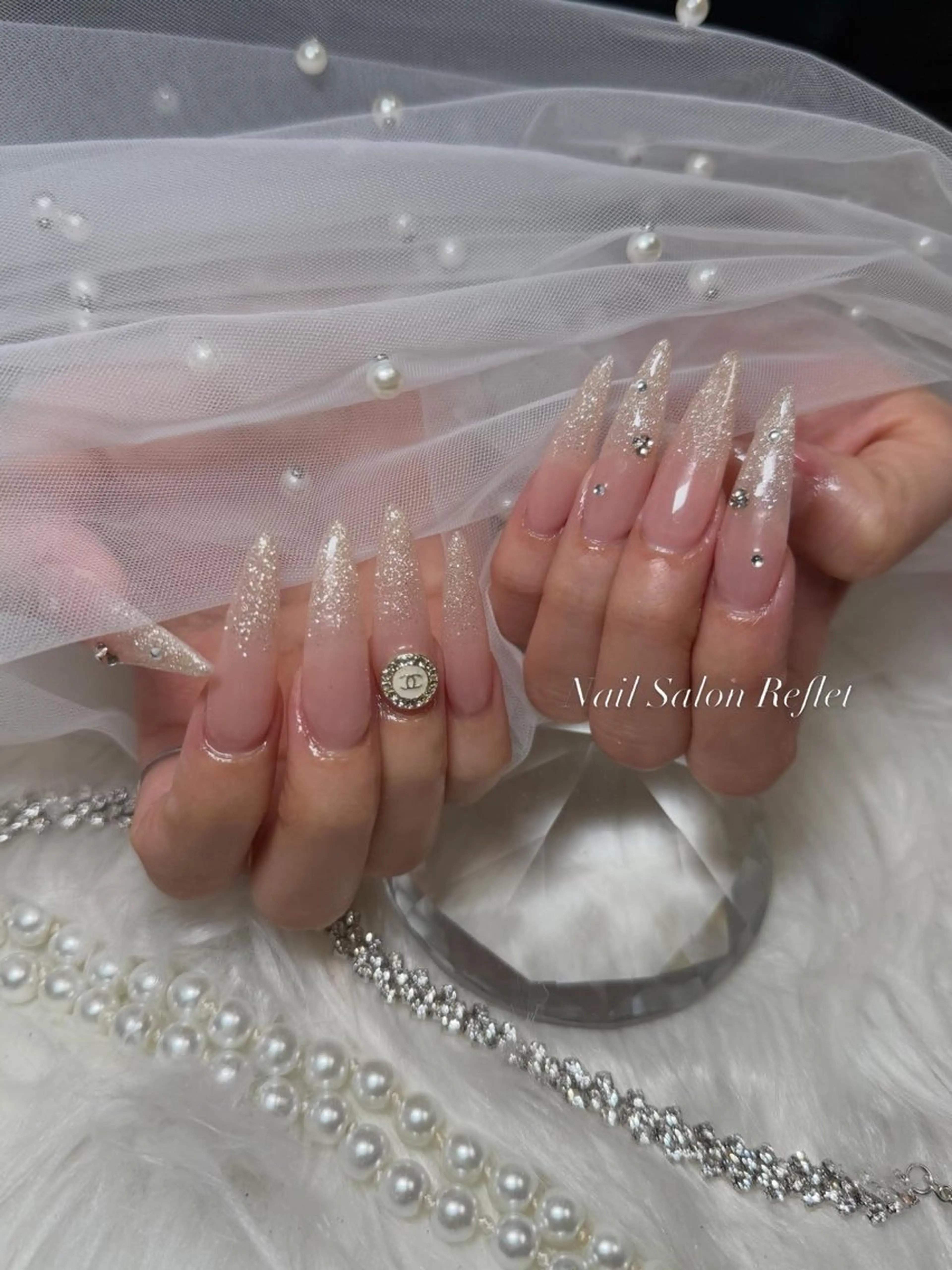 ネイル ロングネイル ハンドネイル nailsalon Refletのネイルデザイン