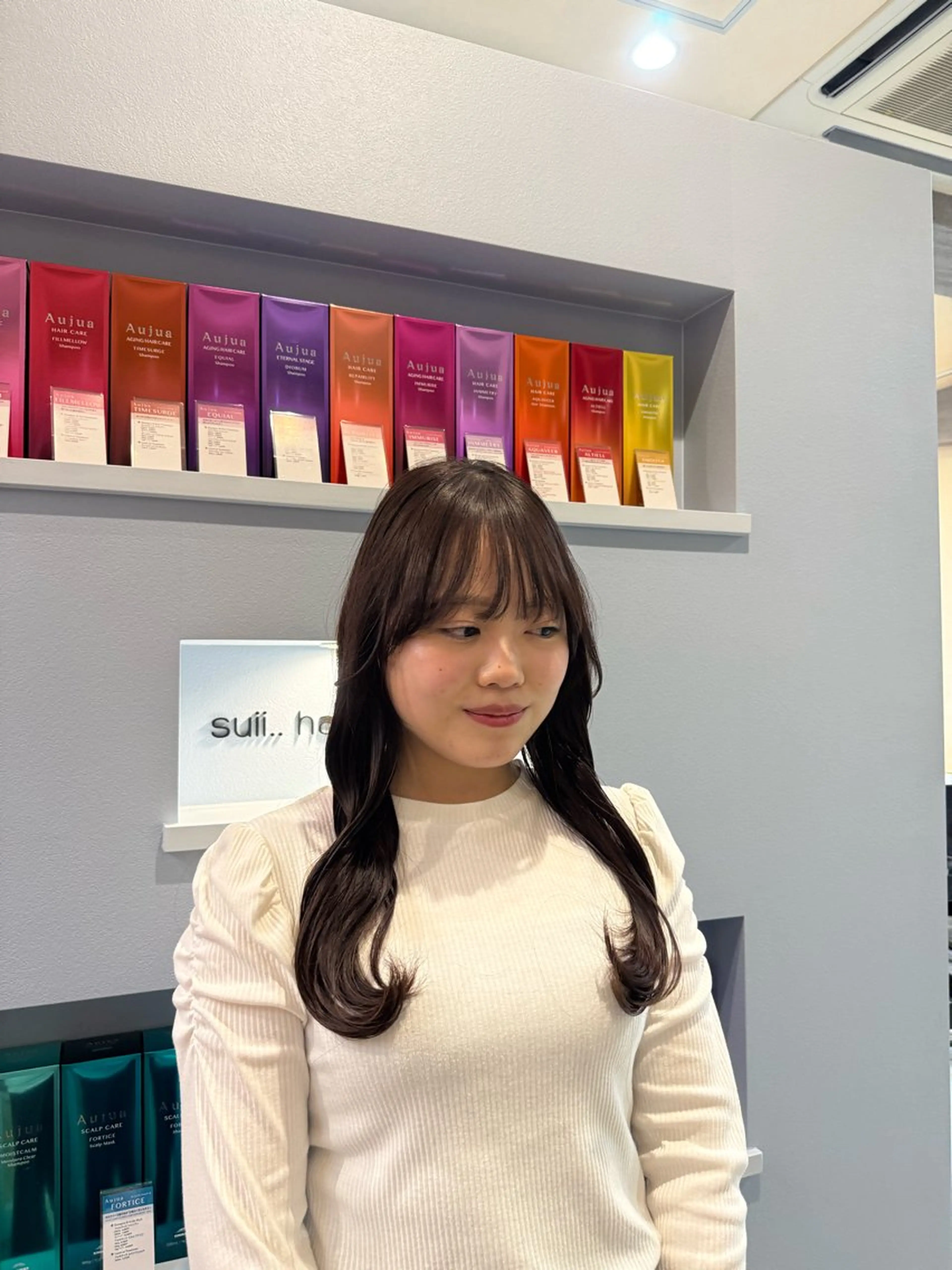 セミロング カット ヘアカラー トリートメント 透明感カラー🫧 🍒似合わせカットのヘアスタイル