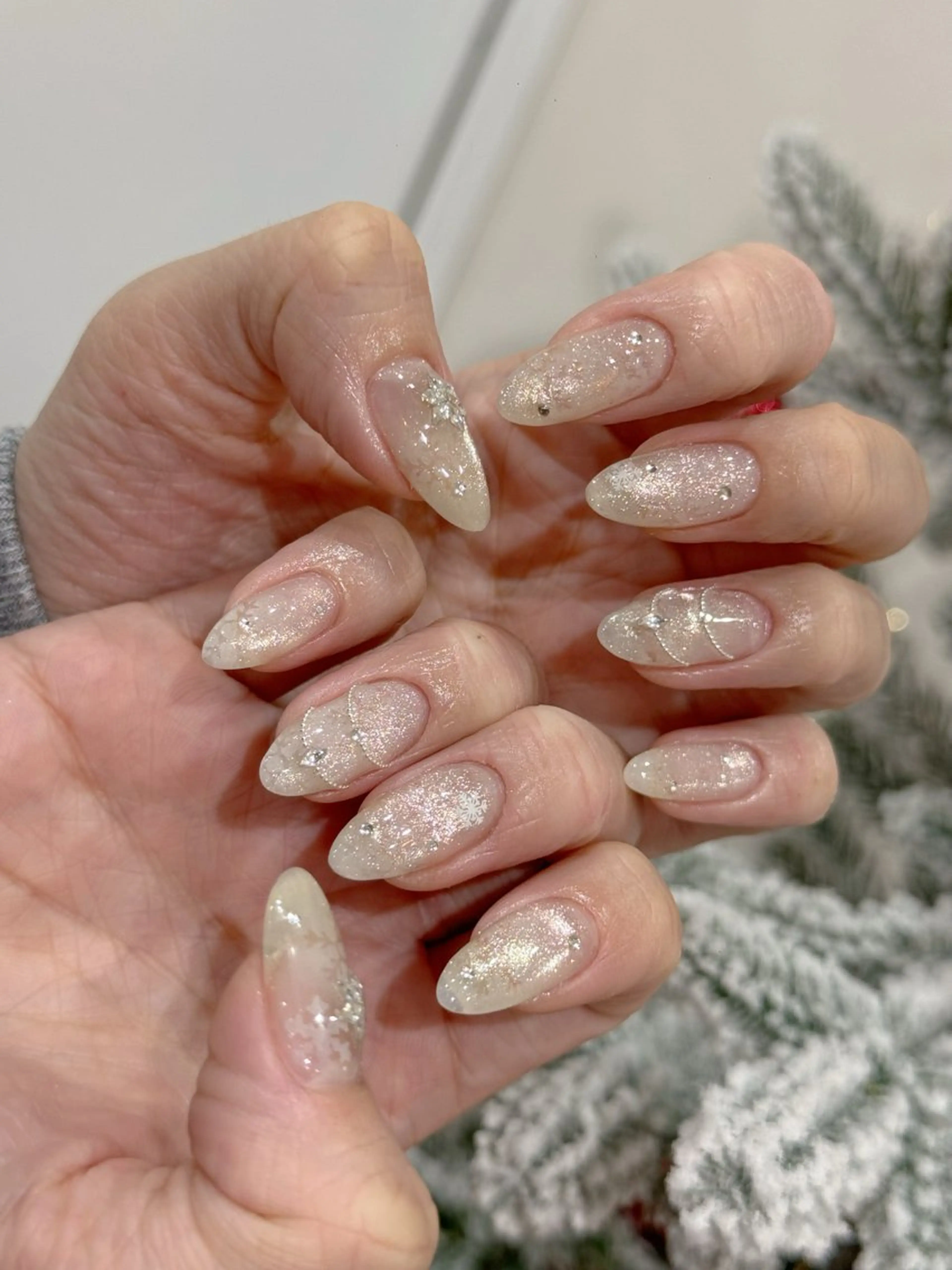 ネイル アニマル柄 ボルドー ブラウン フレンチネイル ゴールド ハンドネイル MILO 168 池袋のネイルデザイン