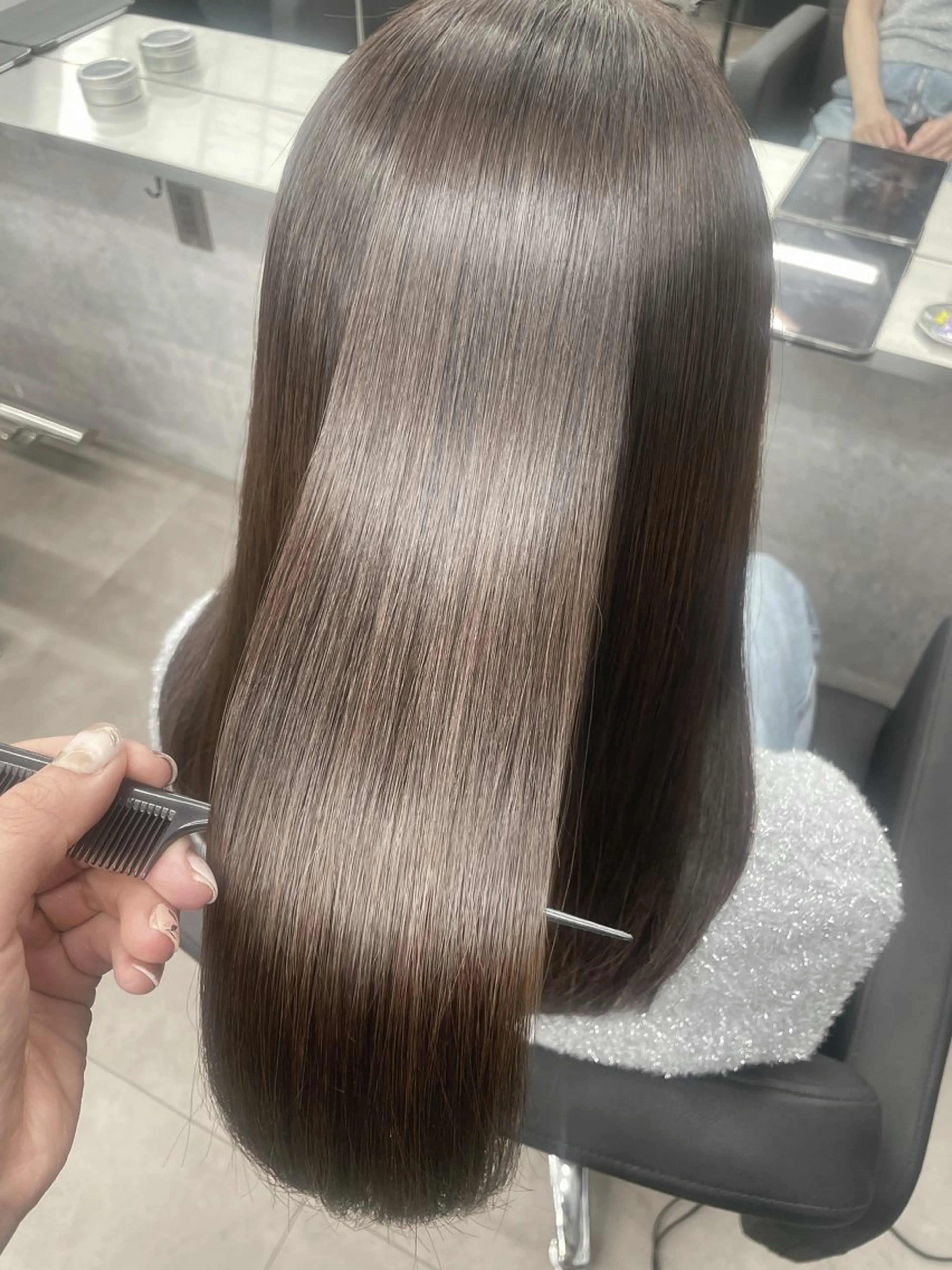 セミロング カラー ヘアアレンジ カット 縮毛矯正 トリートメント ヘッドスパ ヘアセット 髪質改善/縮毛/新宿 🫧SUZUKA🫧のヘアスタイル