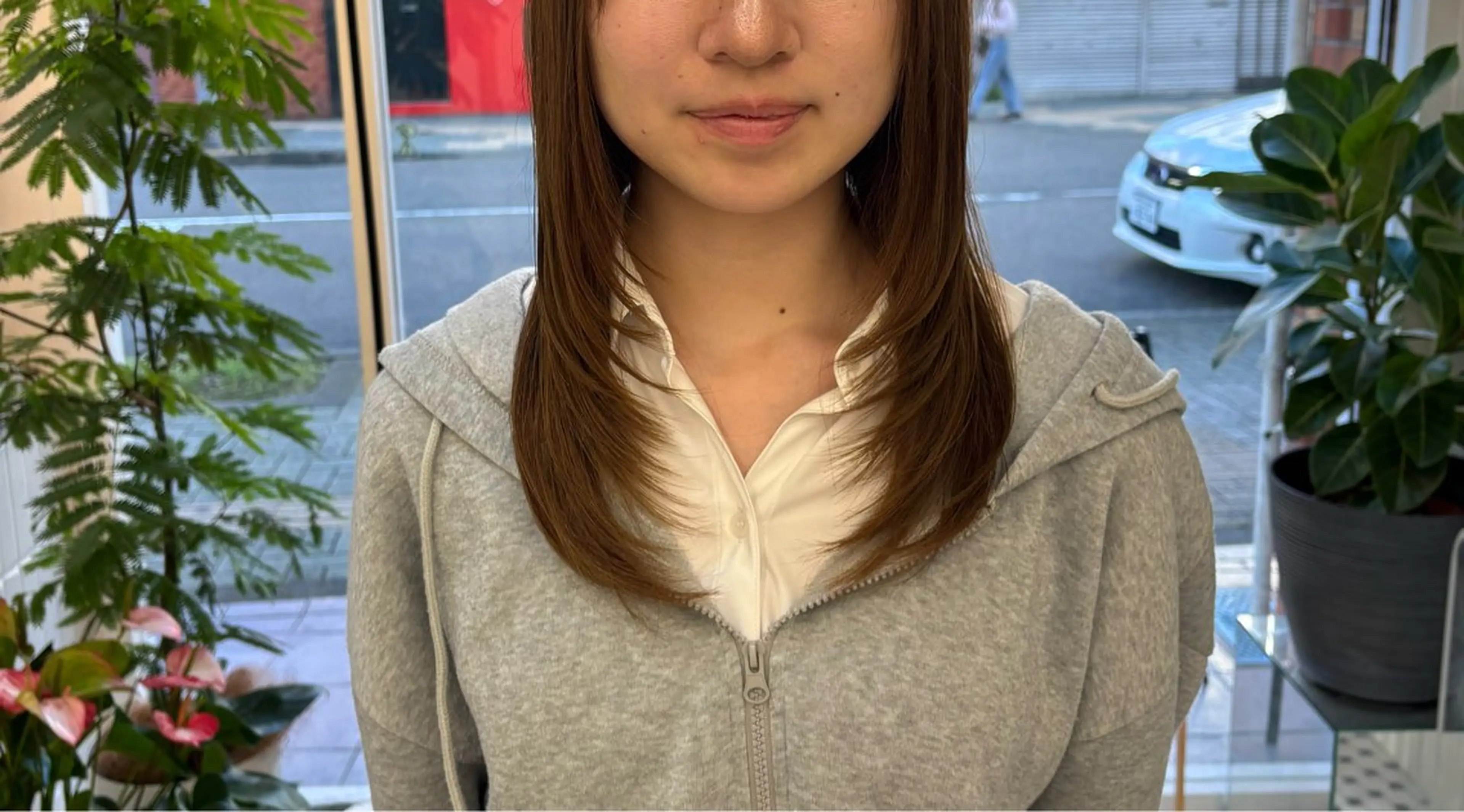 セミロング リン🔔ボブ cut ベージュカラー🤎のヘアスタイル
