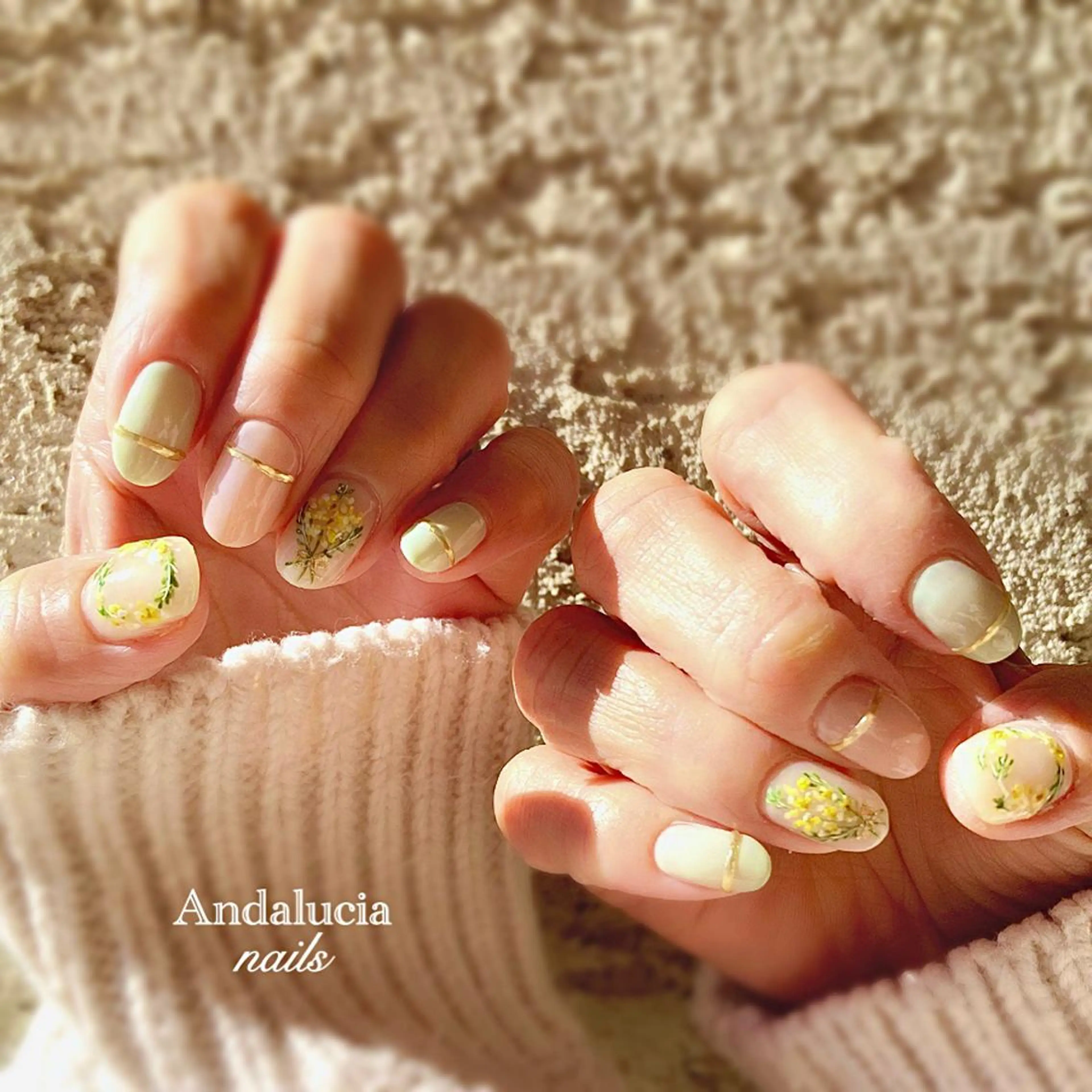 ネイル 持ち込み 春ネイル Andalucia nailsのネイルデザイン