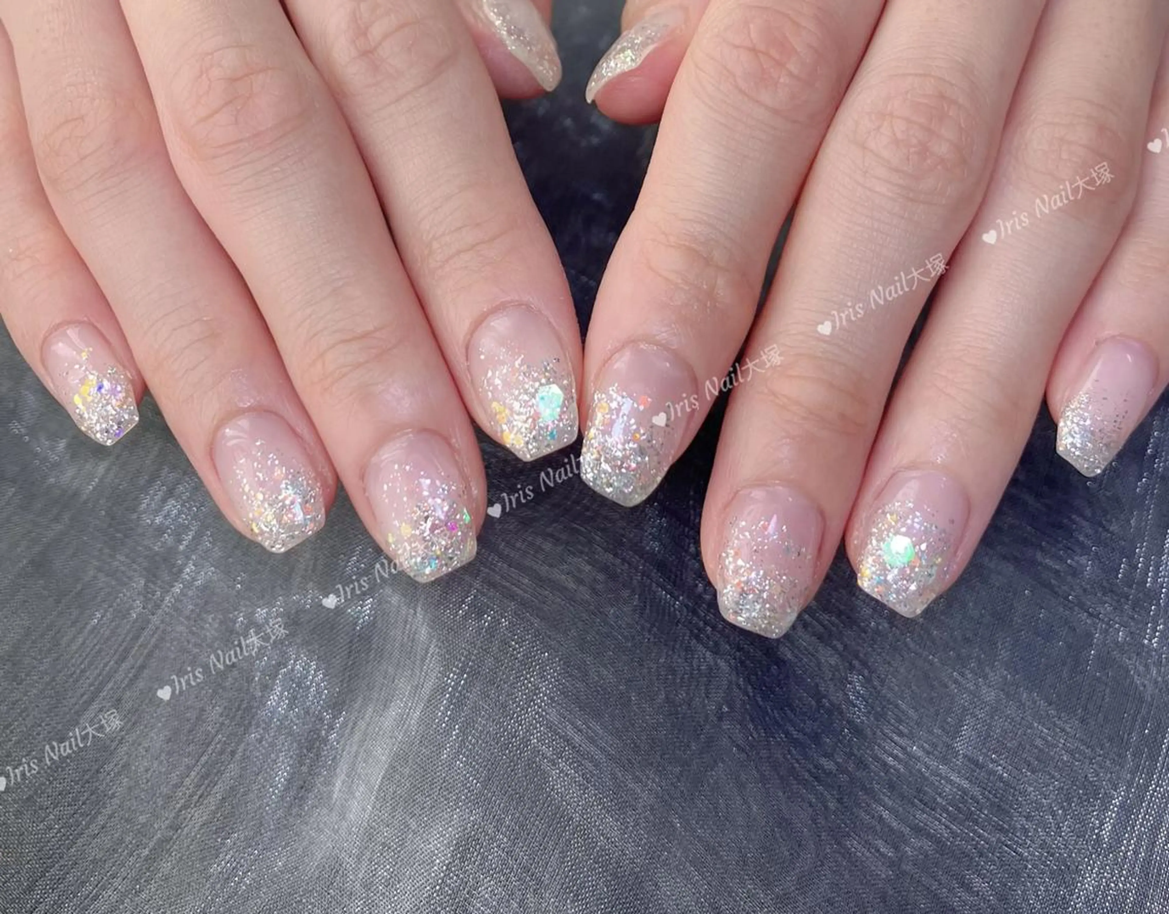 ネイル グラデーション ラメ(グリッター) ラメグラデーション ハンドネイル ハンドケア IRIS NAIL大塚のネイルデザイン