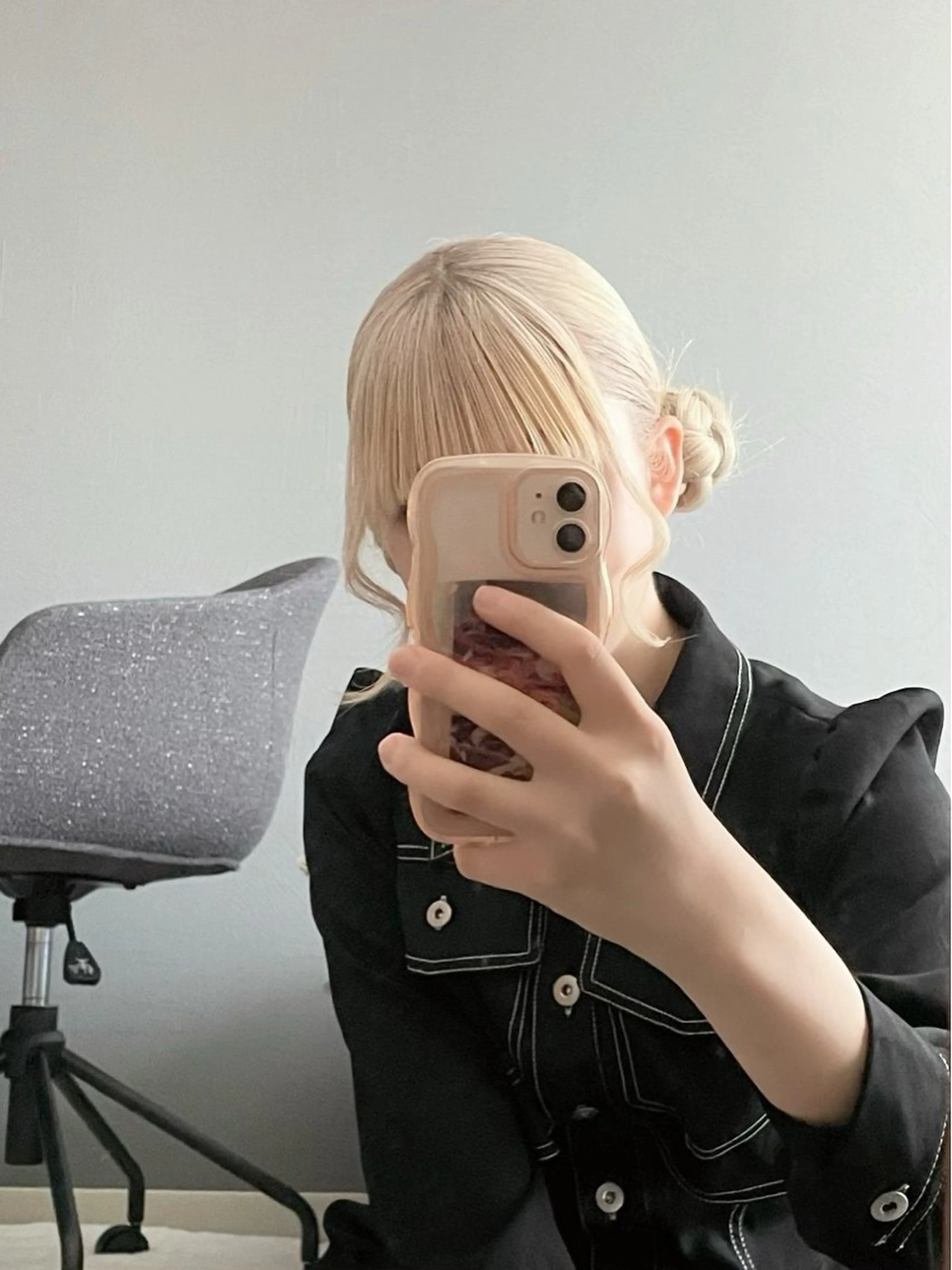 カラー ベージュカラー 黒髪 ブリーチ ホワイトベージュ DAO所属・anju/大阪/ ハイトーン/心斎橋のヘアスタイル