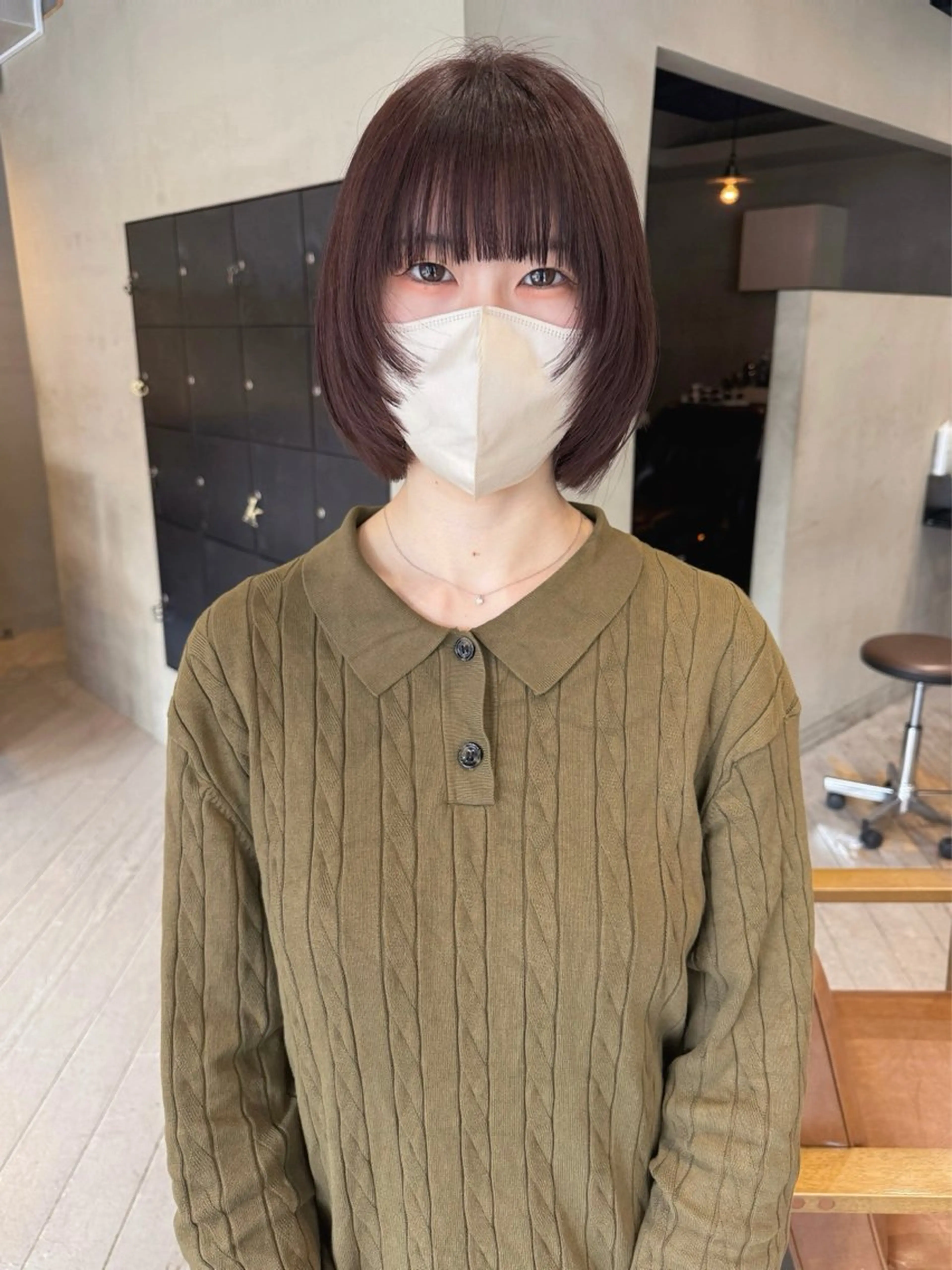 ロング カラー ブリーチ ブリーチなしカラー ボブ レイヤーカット カット ヘアカラー saki / ボブ /透明感カラーのヘアスタイル