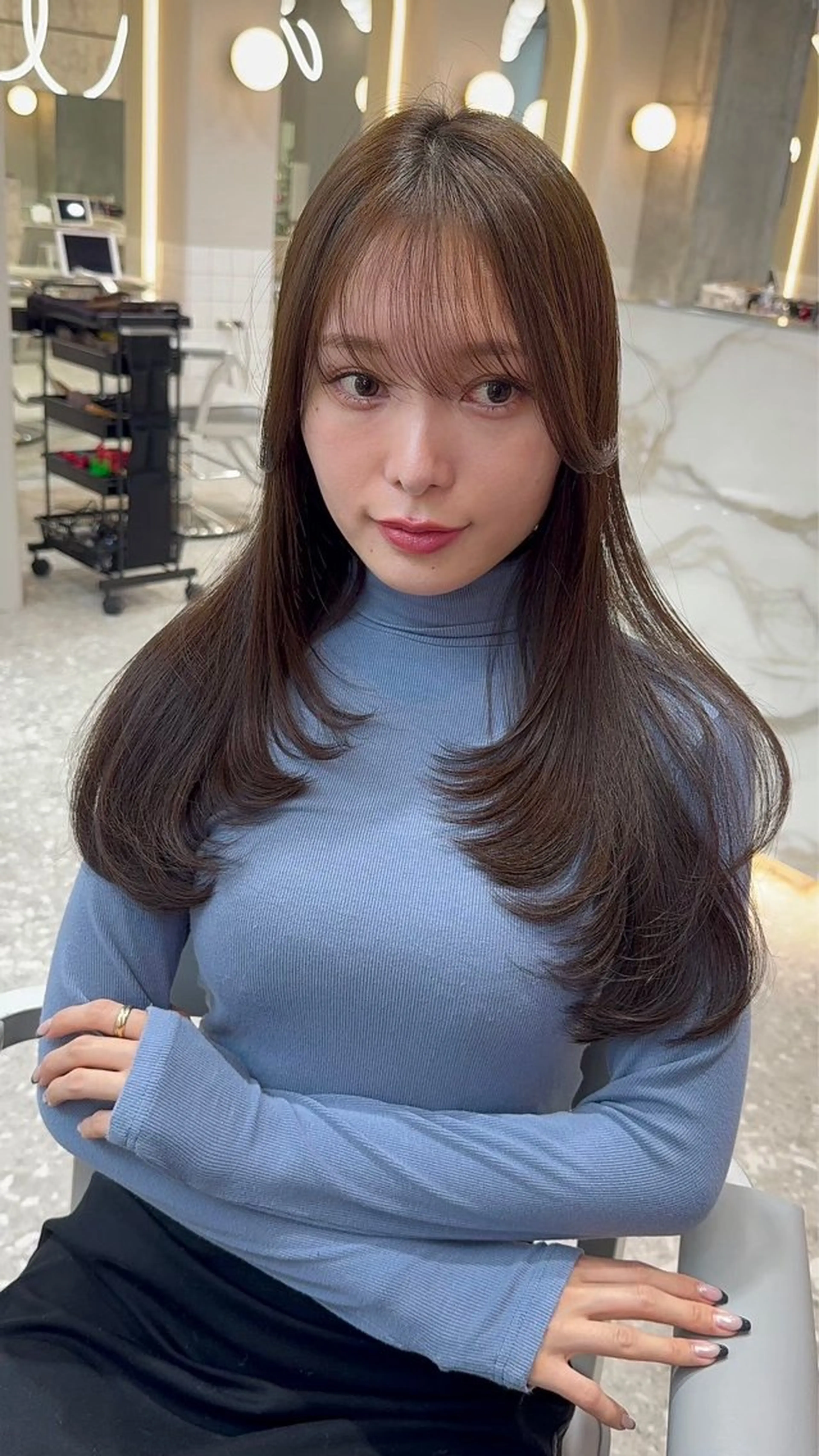 ロング レイヤーカット カット トリートメント 🎀しゅな/韓国 レイヤー/透明感♡のヘアスタイル