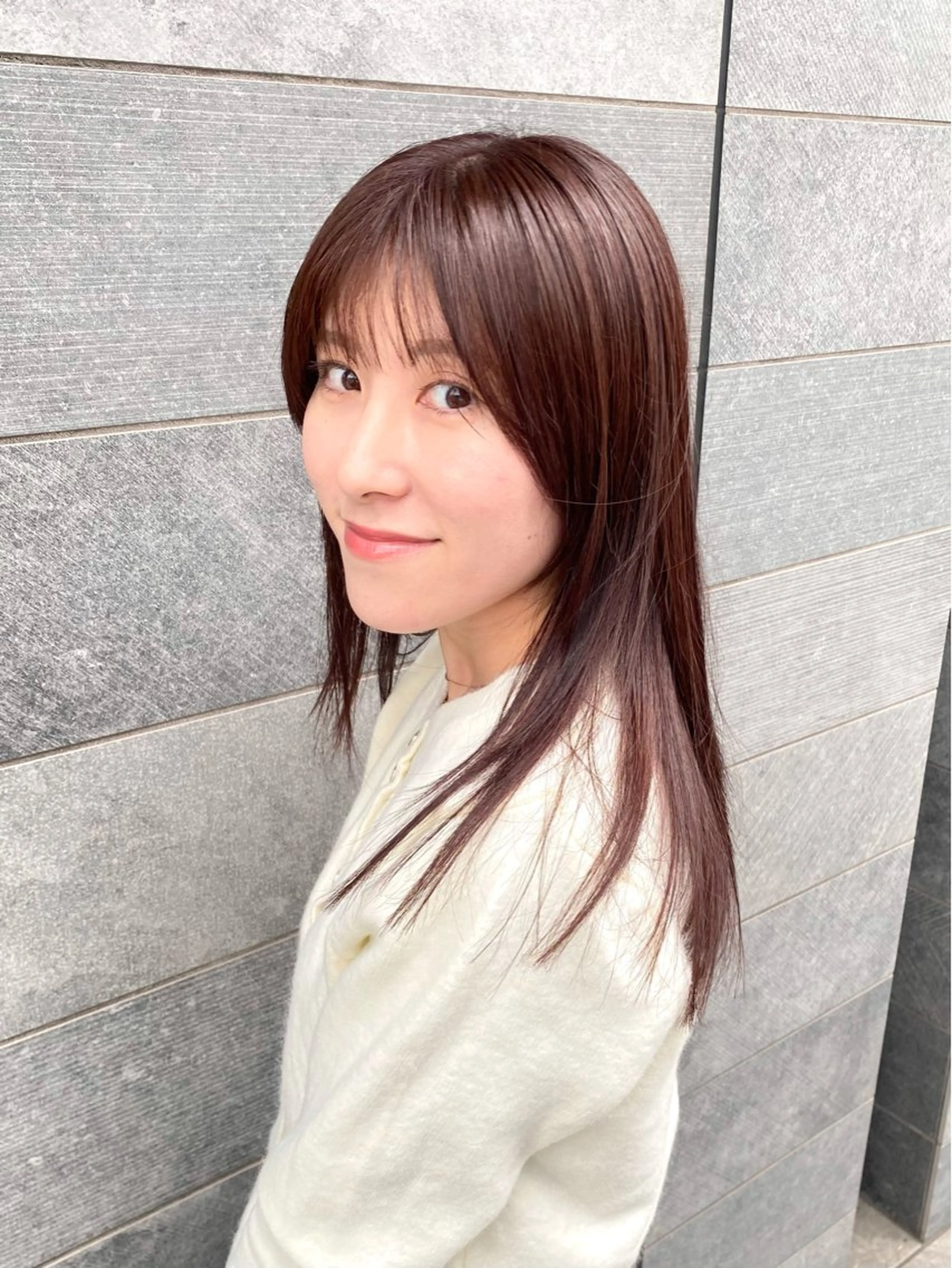 ミディアム カラー カット ヘアカラー トリートメント 髪質改善水素TR× レイヤーカット/熊澤のヘアスタイル