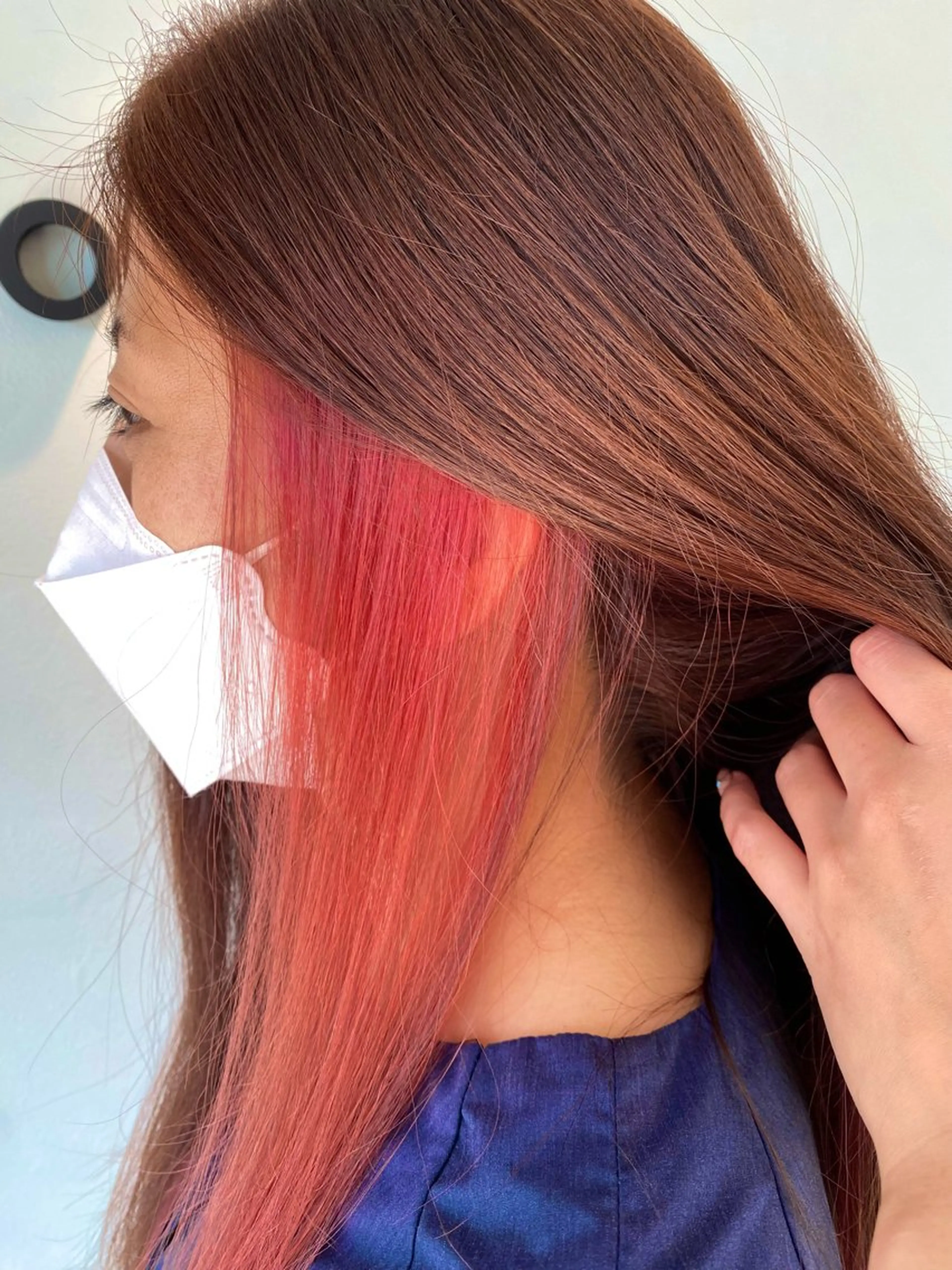 ロング カラー ブリーチ ピンクカラー POCKET  いわき店所属・諸橋 美波のヘアスタイル