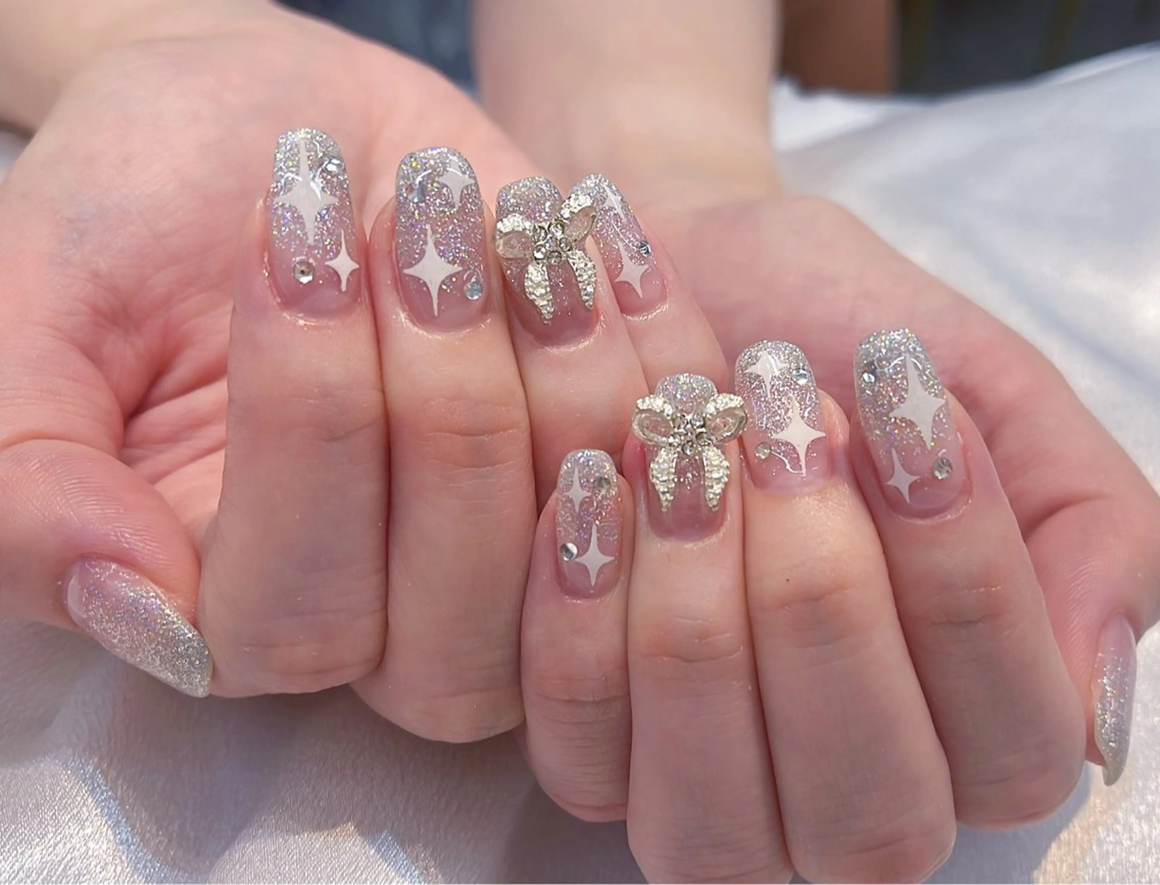 ネイル チークネイル 長さ出し ジェルネイル マグネットネイル 持ち込み ハンドネイル ハンドケア ラッキーネイルサロン 西川口東口店のネイルデザイン