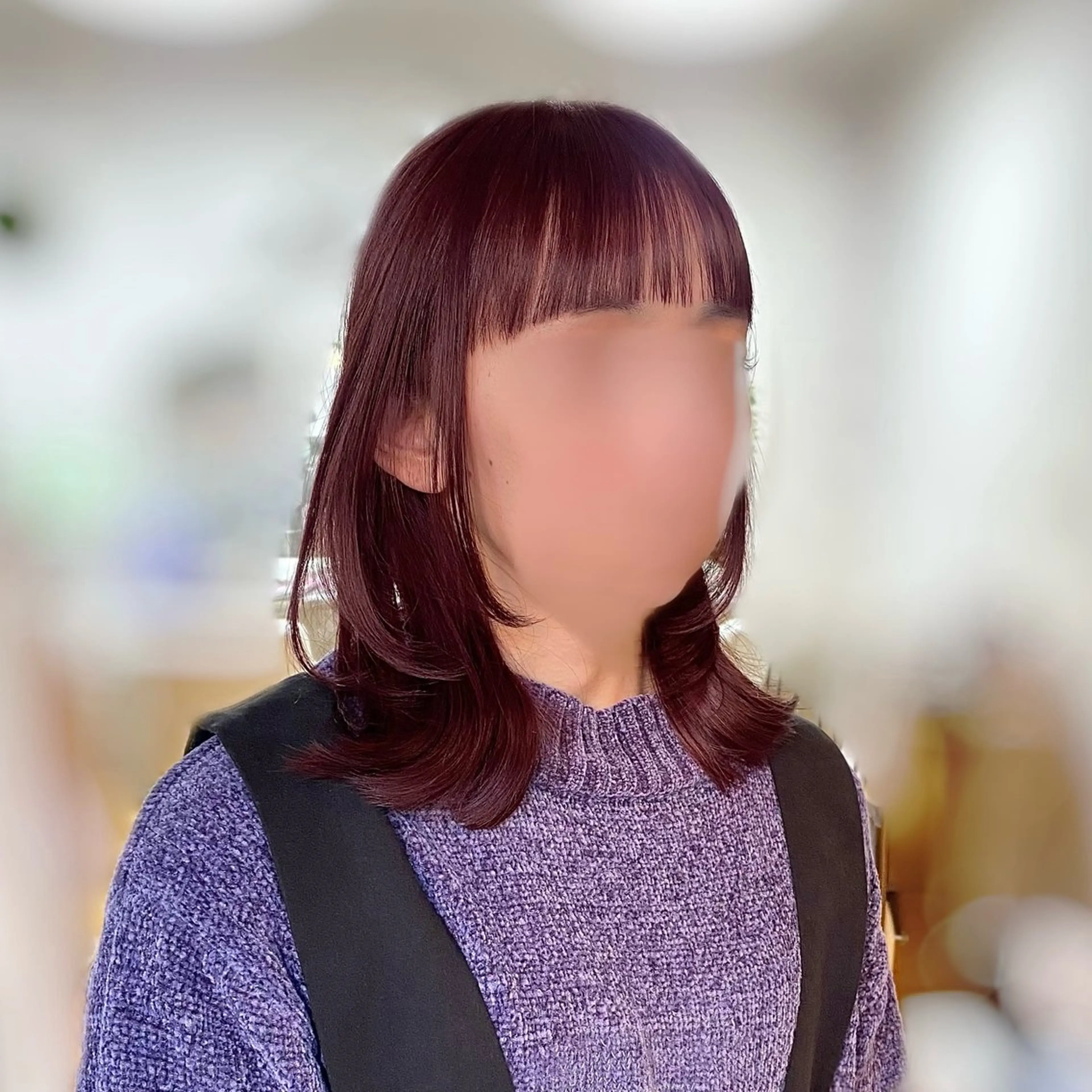 セミロング カラー レッドカラー レイヤーカット 🥣 hashi 🛋️のヘアスタイル